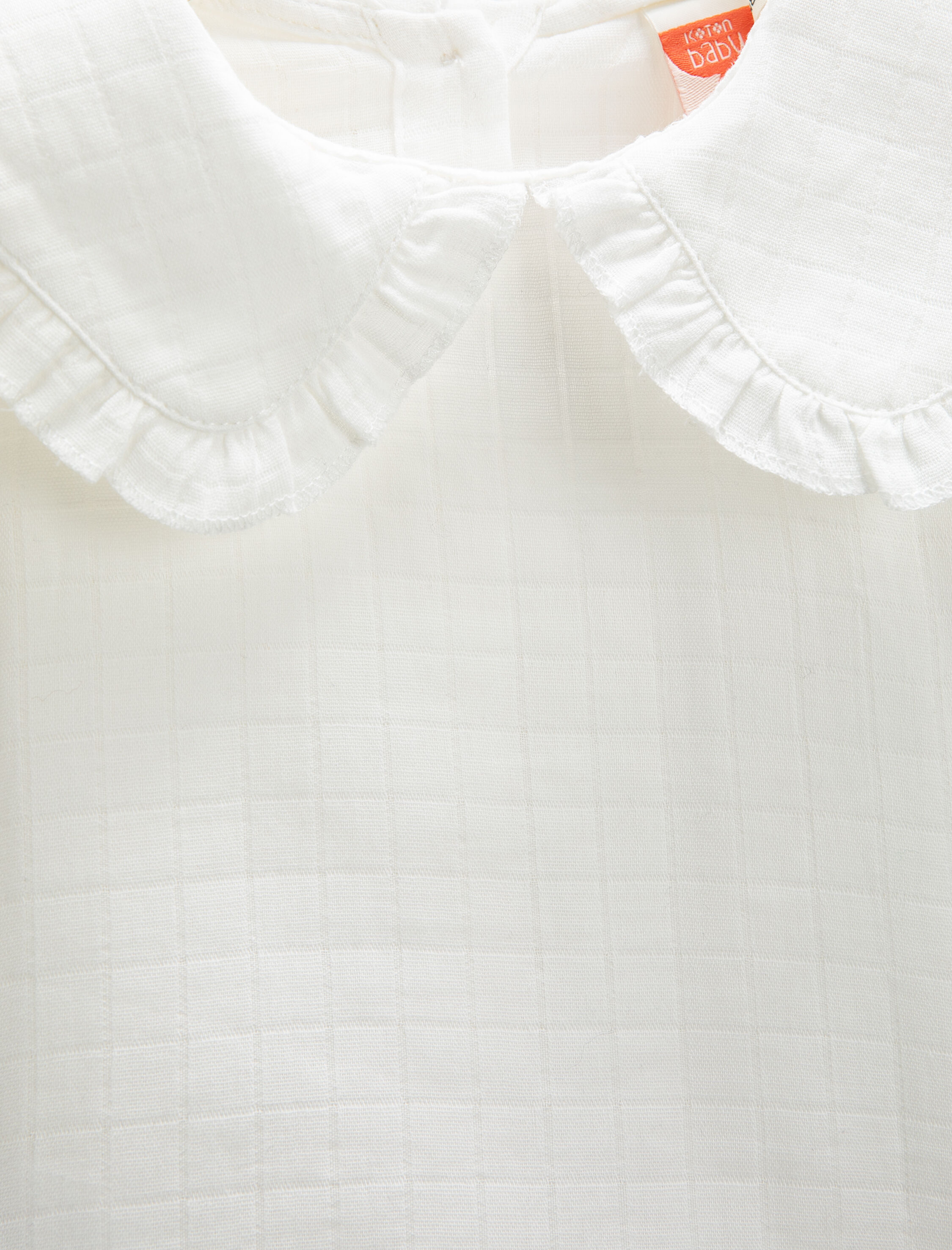  Kız Bebek Bluz Bebe Yaka Kısa Balon Kol Pamuklu