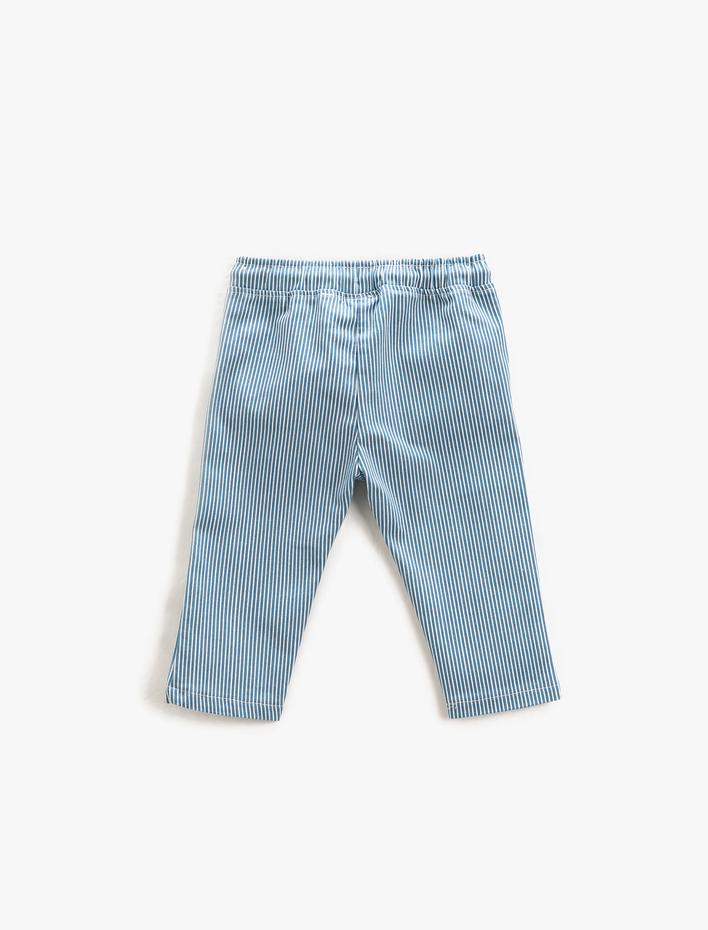 Erkek Bebek Pantolon Beli Bağlamalı Cepli Kadife Fitilli