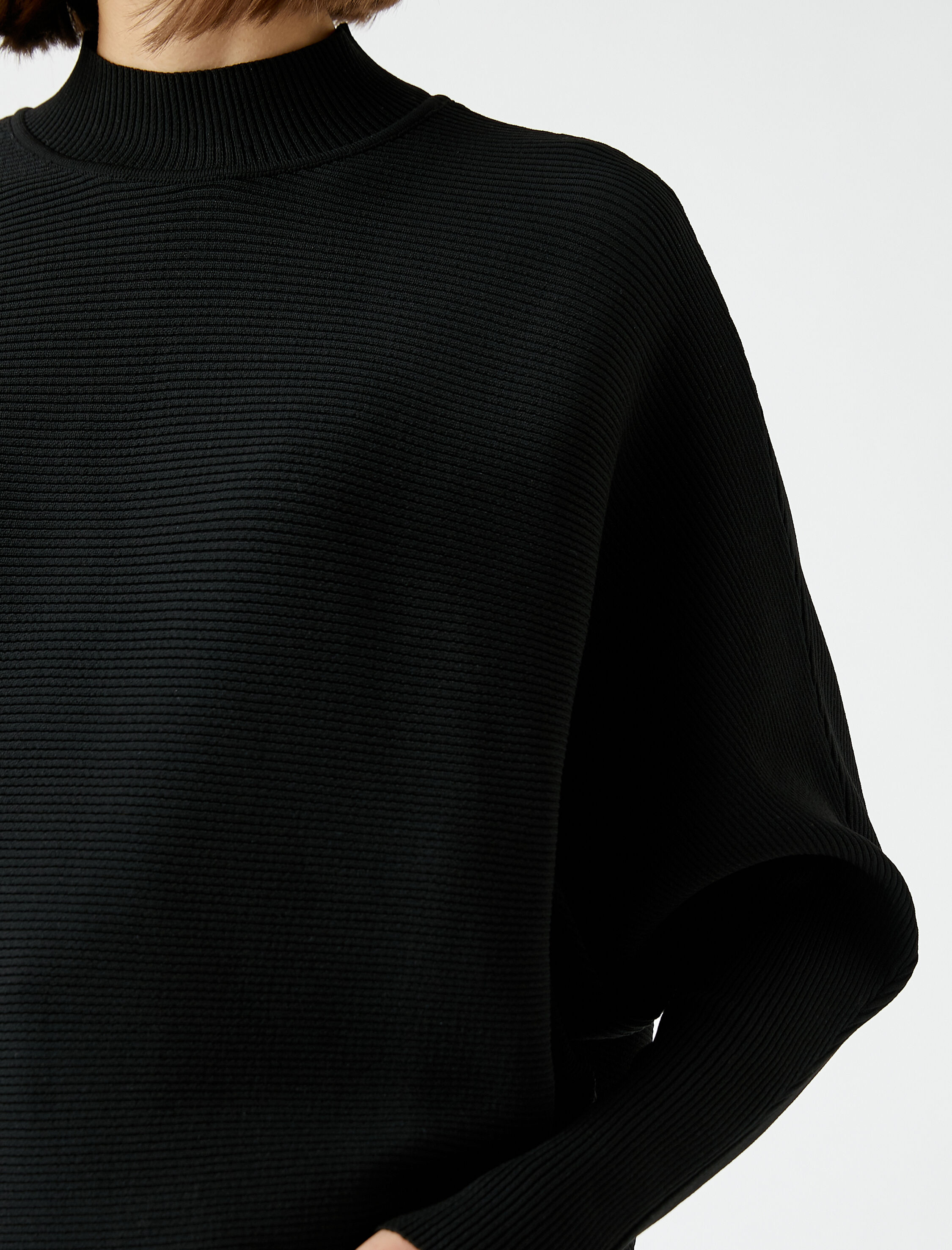   Triko Kazak Yarım Balıkçı Yaka Yarasa Kol