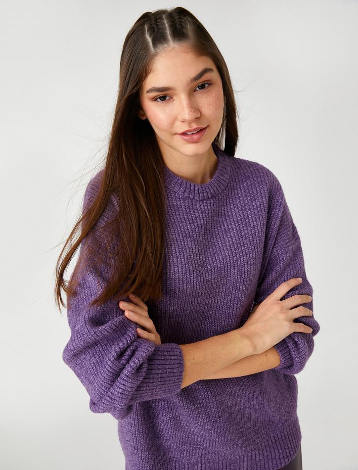  Örgü Triko Kazak Bisiklet Yaka Uzun Kollu