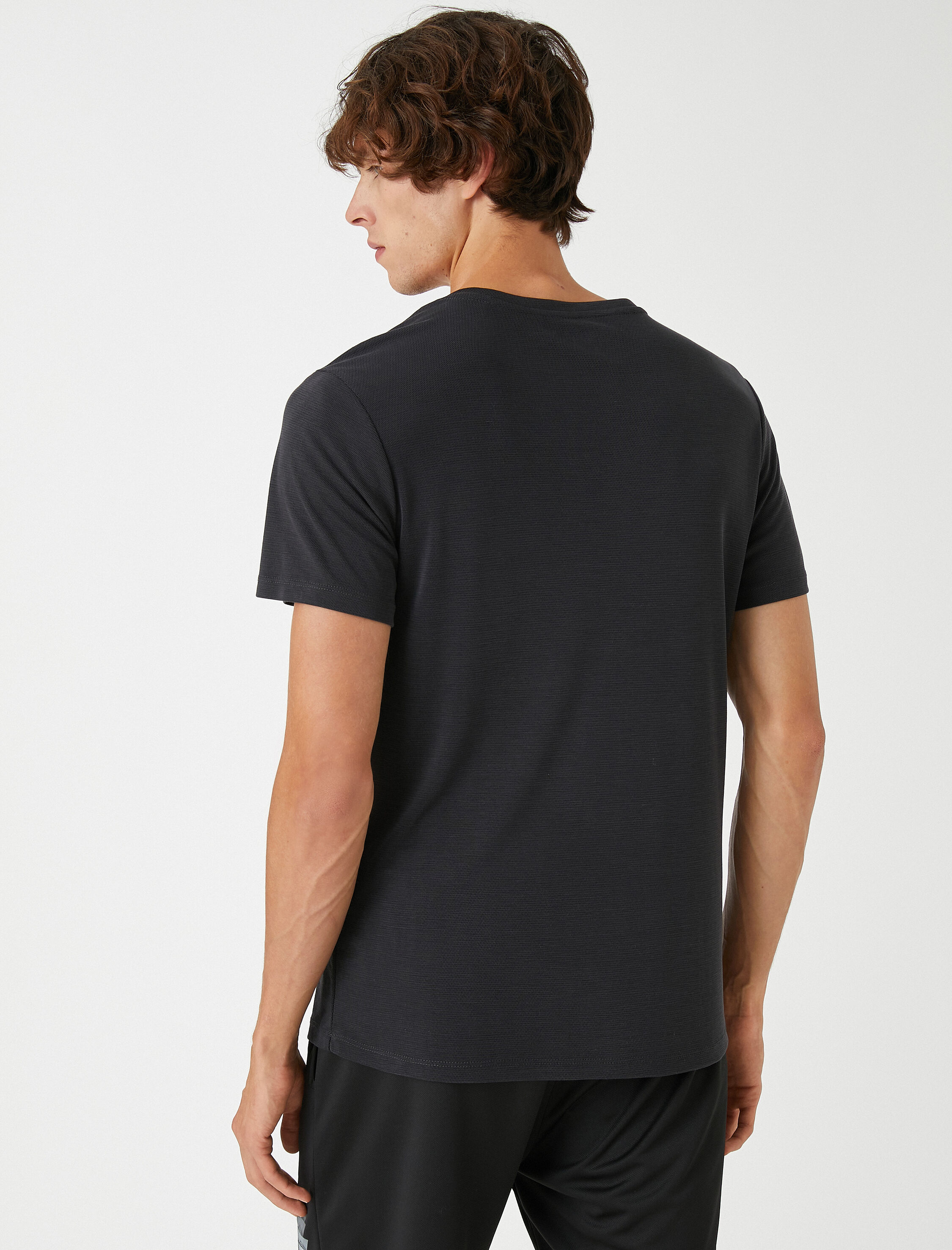   Basic Spor Tişört Slogan Baskılı Modal Karışımlı