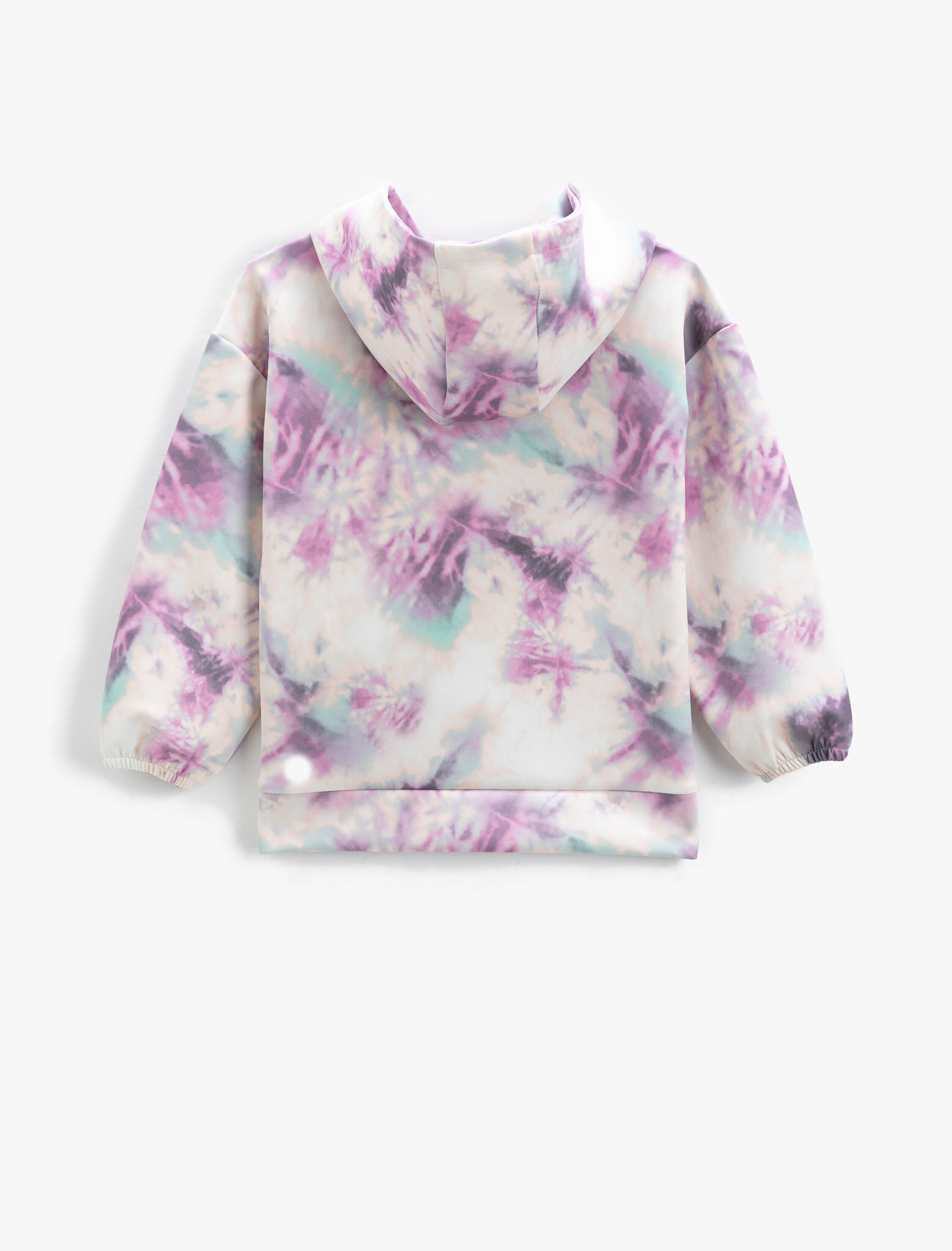  Kız Çocuk Kapşonlu Sweatshirt Uzun Kollu Batik Desenli