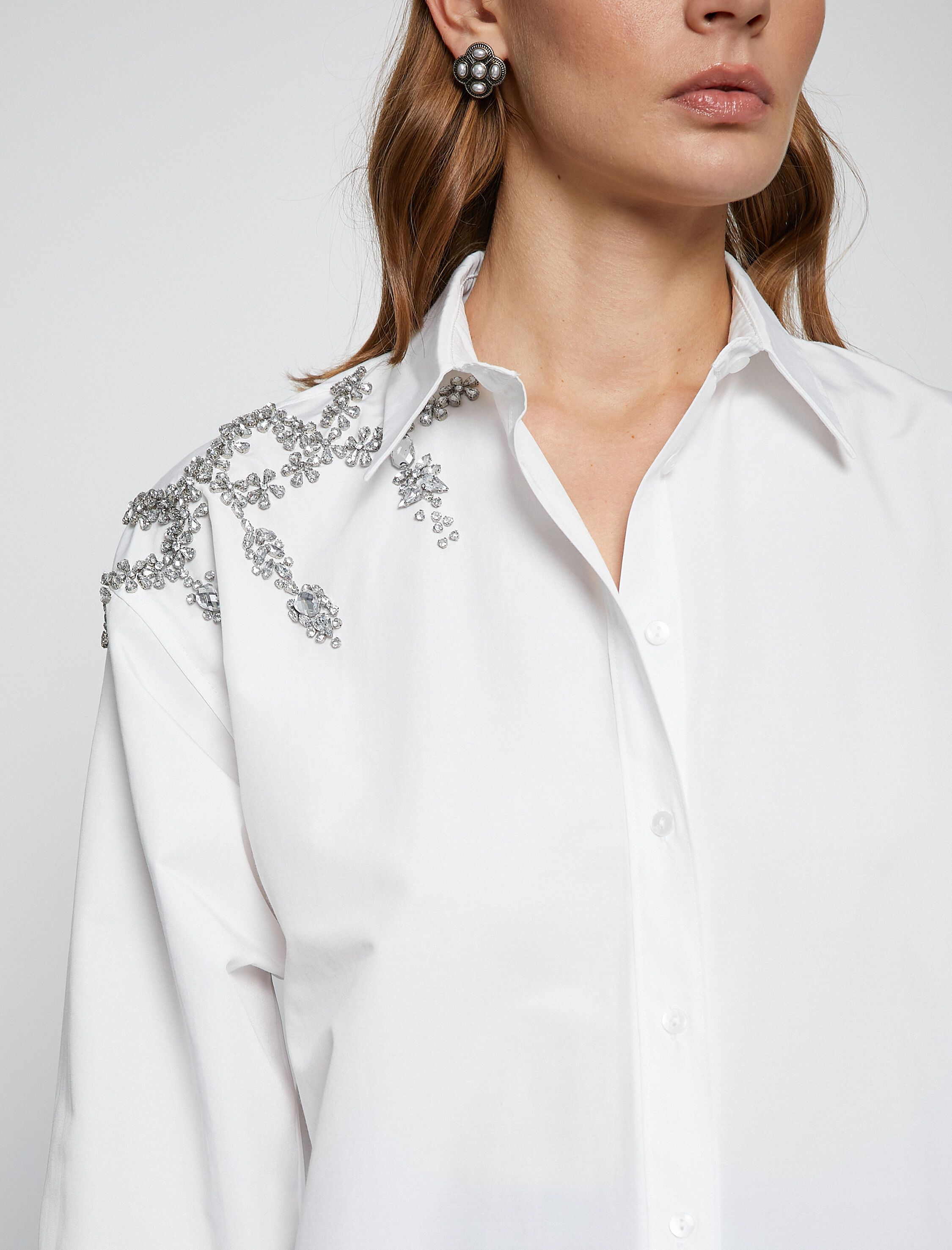   Melis Ağazat X Koton - Taşlı Rahat Kesim Gömlek