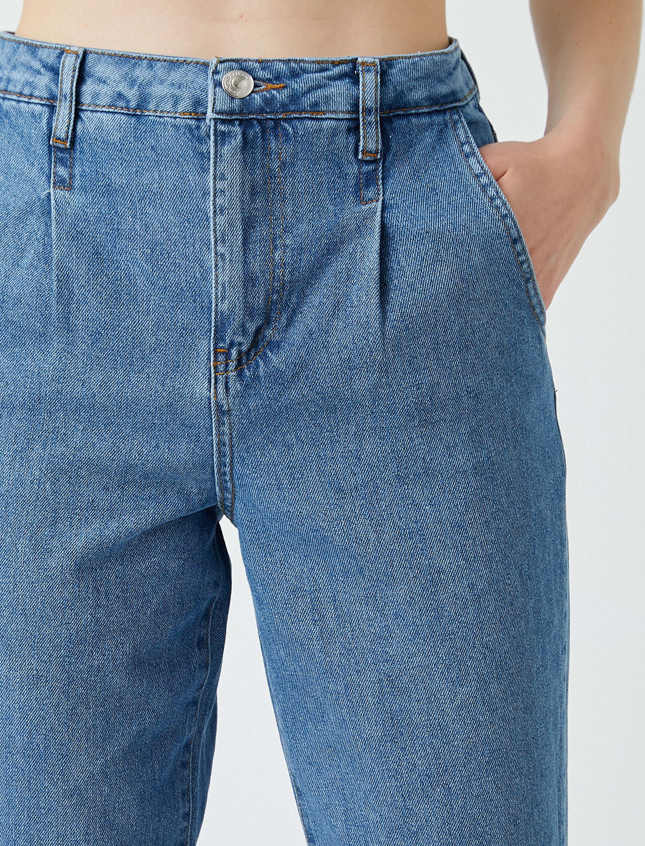   Mom Jean Kot Pantolon Yüksek Bel Cepli