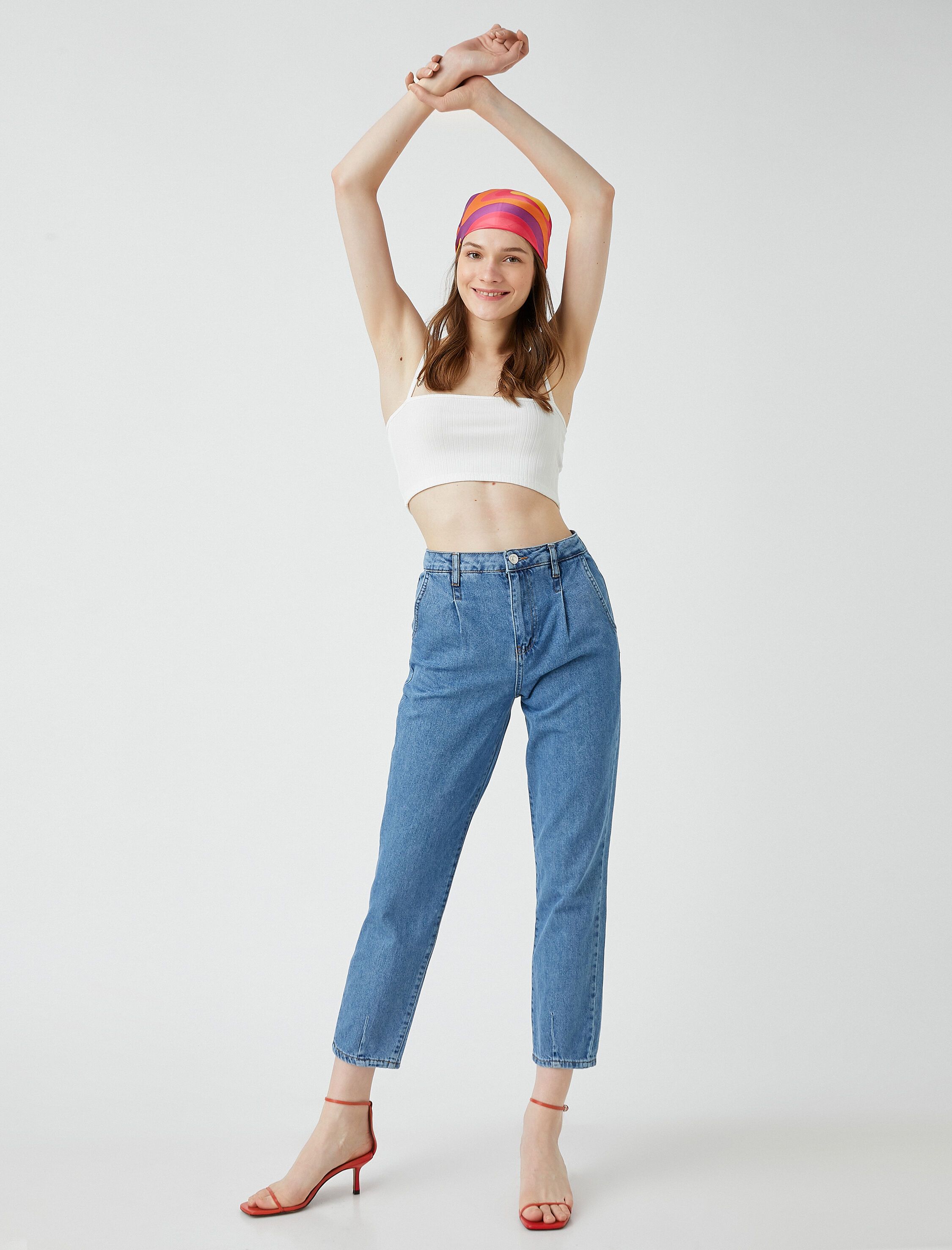   Mom Jean Kot Pantolon Yüksek Bel Cepli