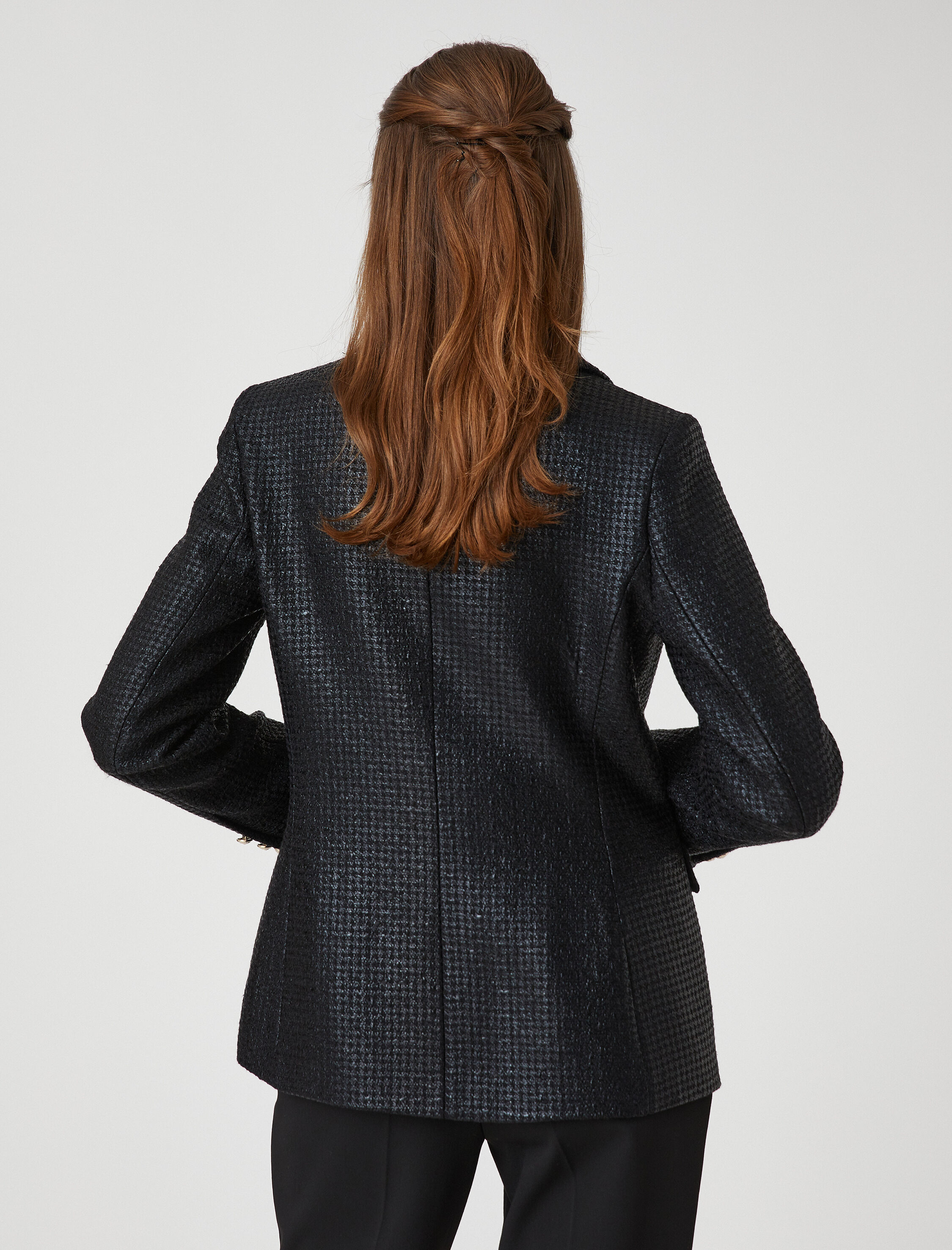   Melisa Ağazat X Koton - Pırıltılı Kruvaze Blazer Ceket