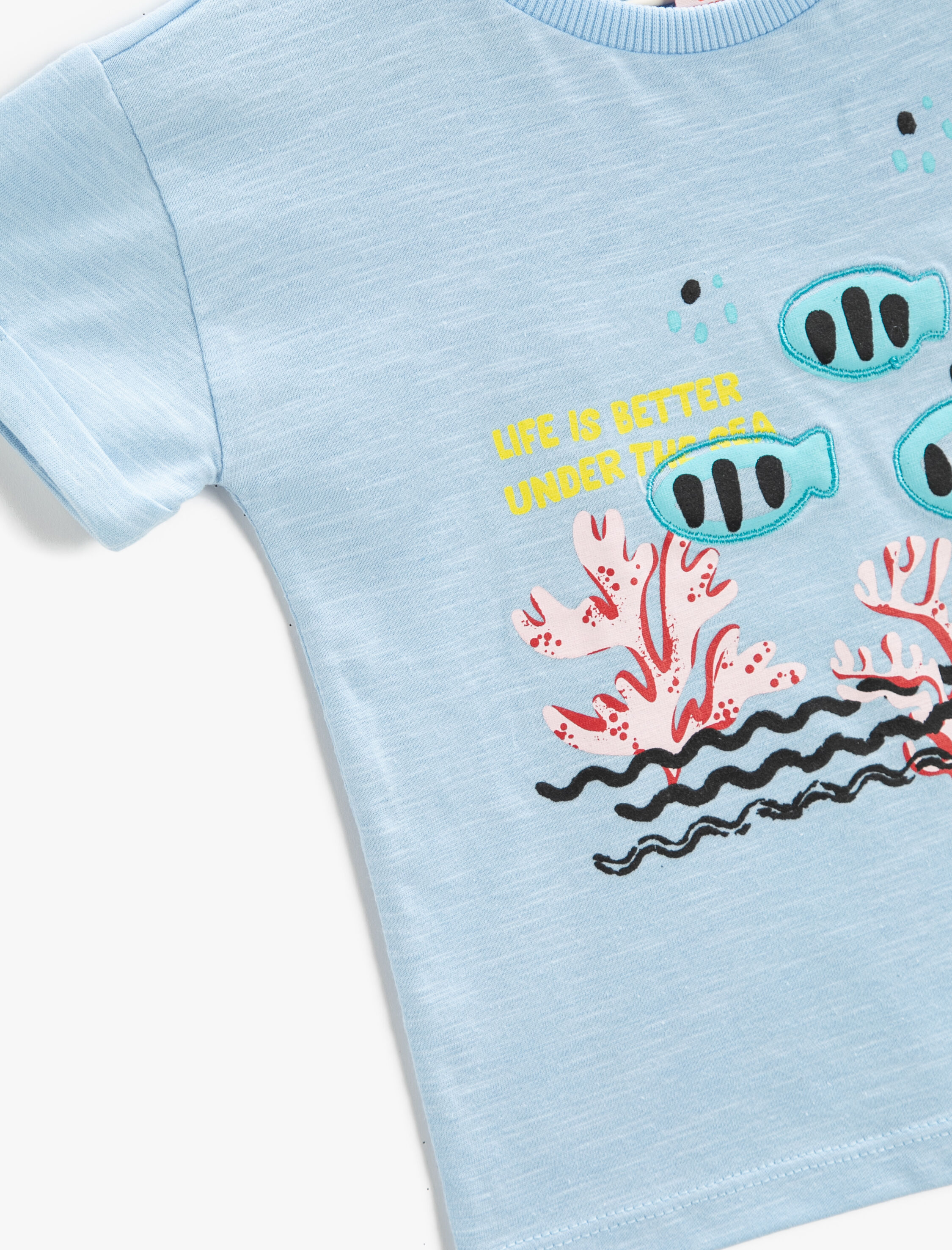  Erkek Bebek Tişört Baskılı Kısa Kollu Bisiklet Yaka Pamuklu