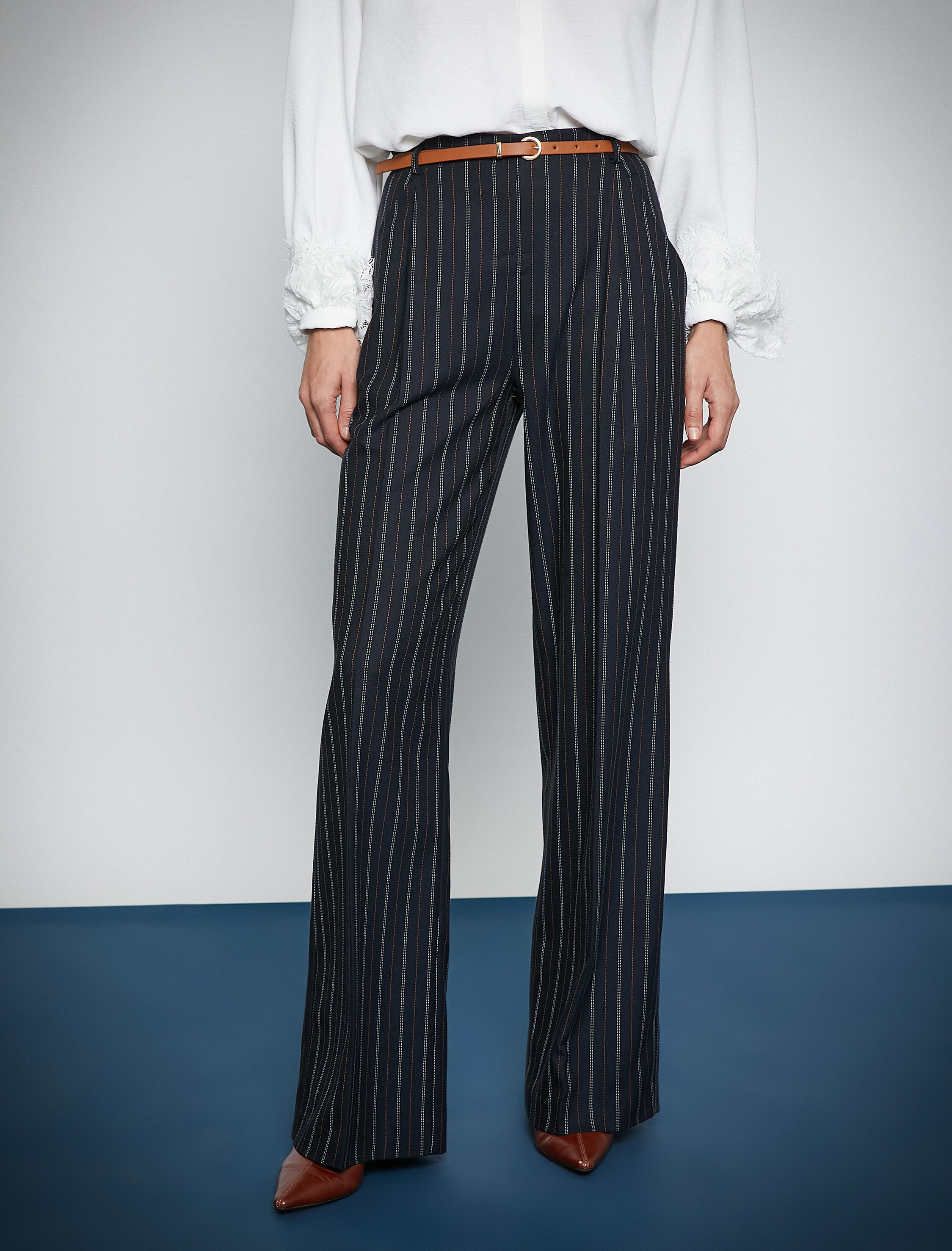   Melis Ağazat X Koton - Kemer Detaylı Pileli Palazzo Pantolon