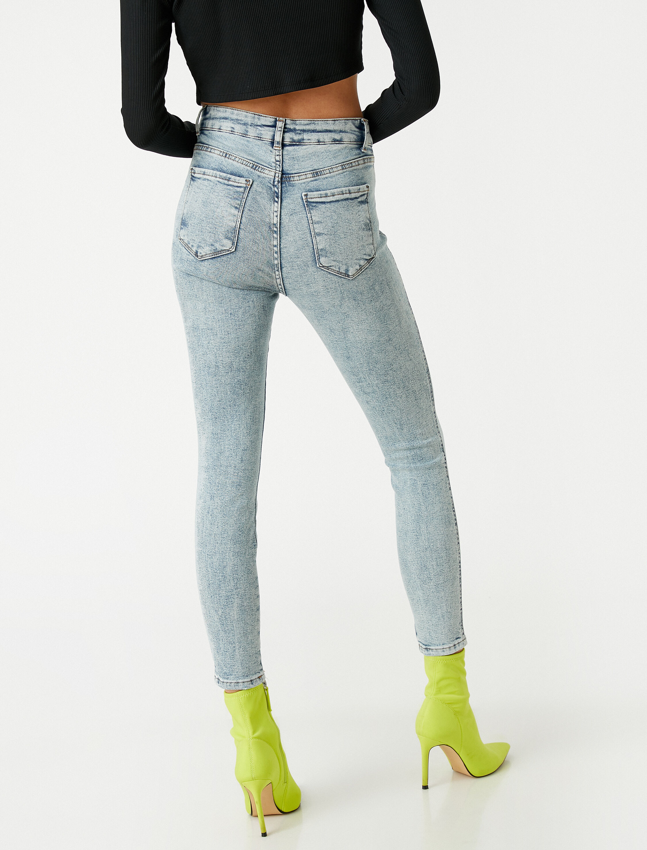   Kot Pantolon Dar Kesim Yüksek Bel Dar Paça - Carmen Jean