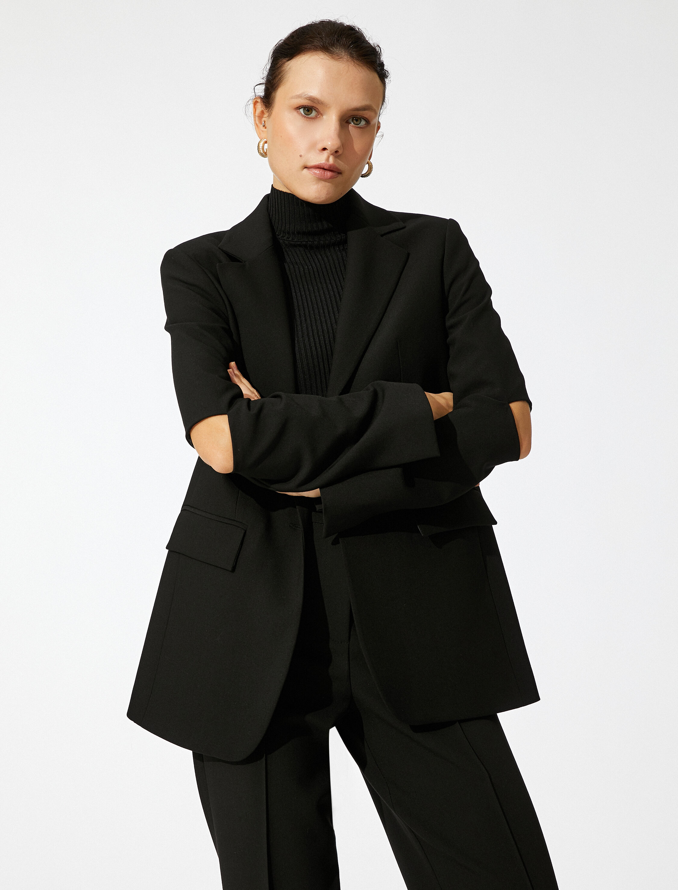   Pencere Detaylı Blazer Ceket