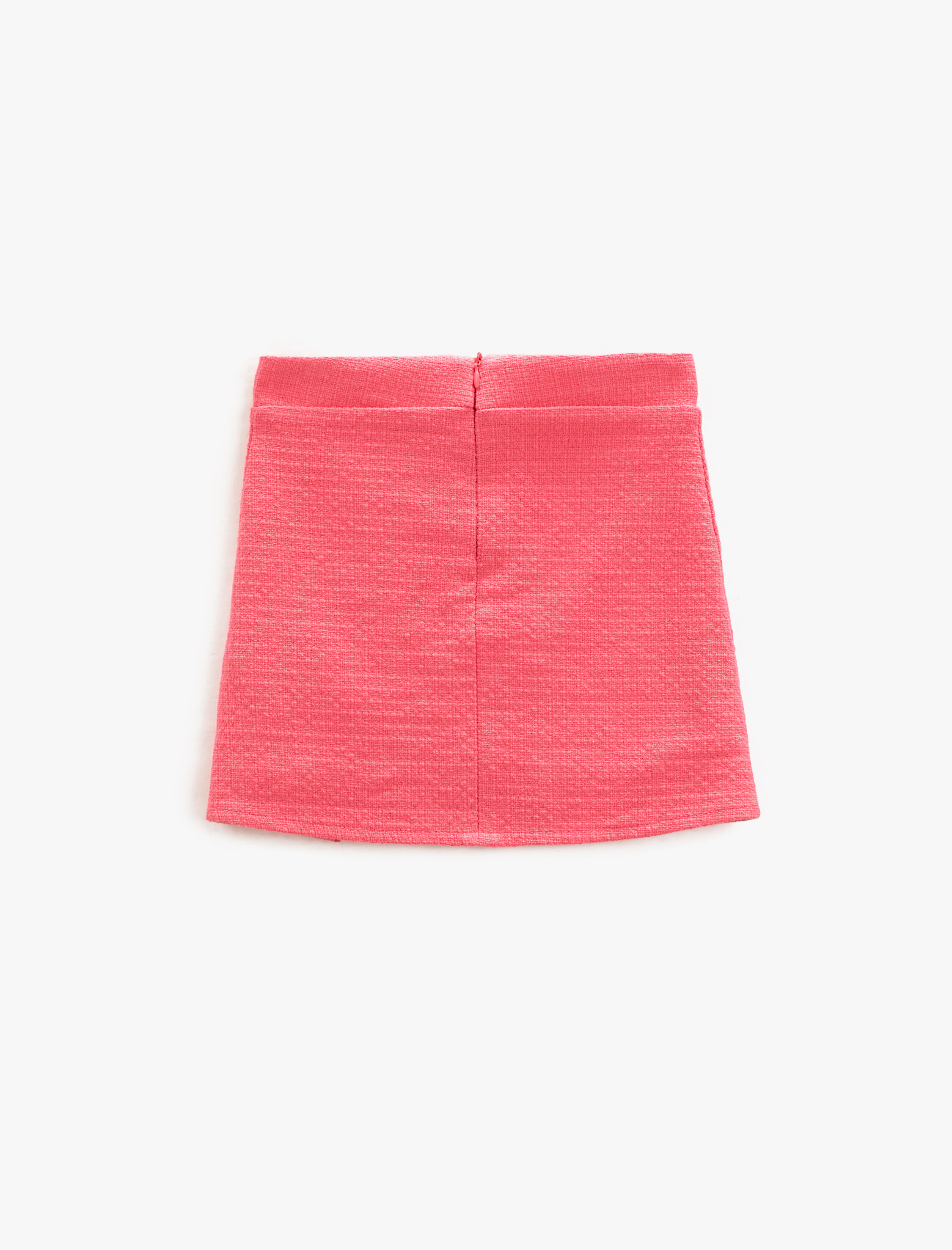  Kız Çocuk Tüvit Etek Çiçekli Düğme Detaylı Yırtmaçlı