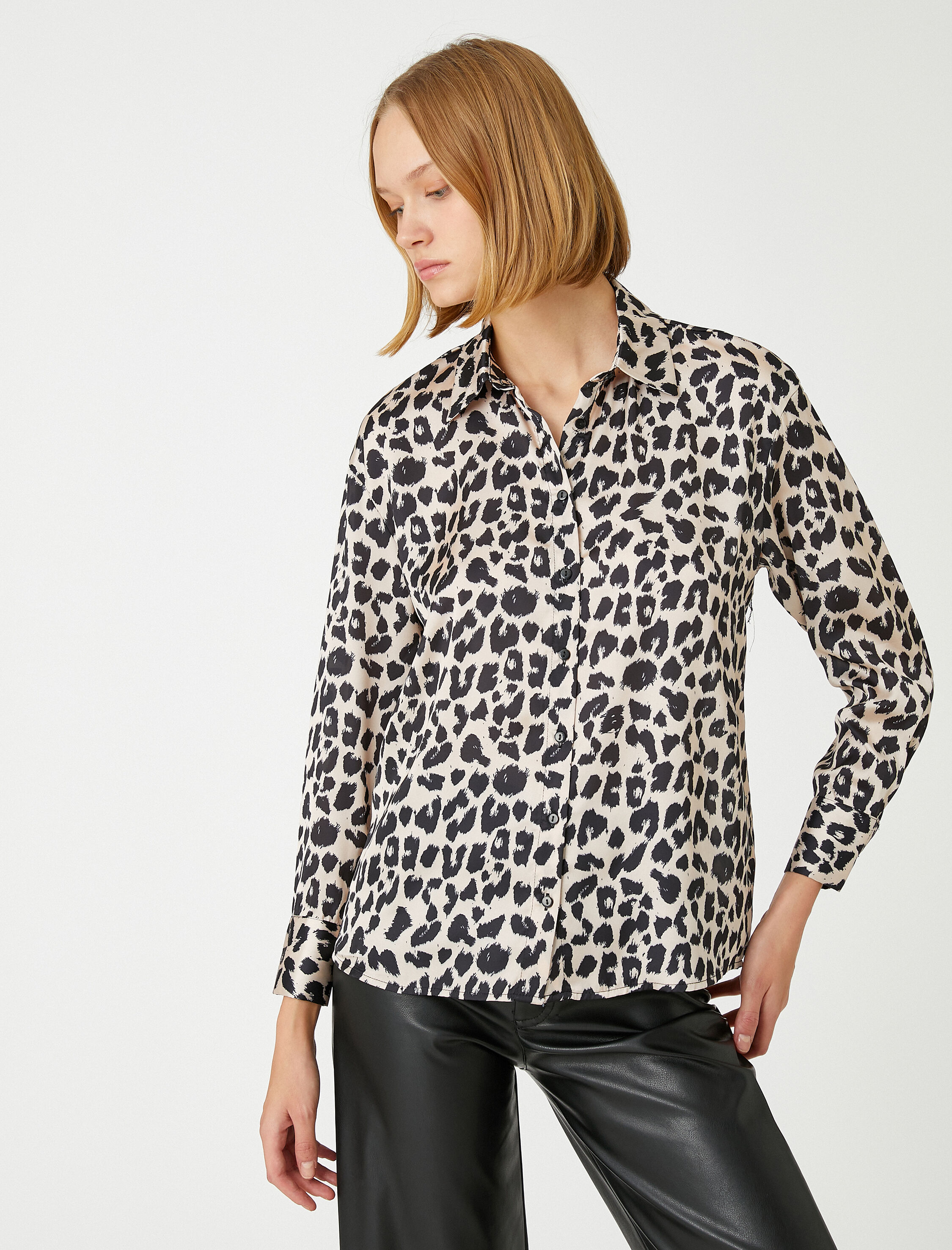  Leopar Desenli Gömlek