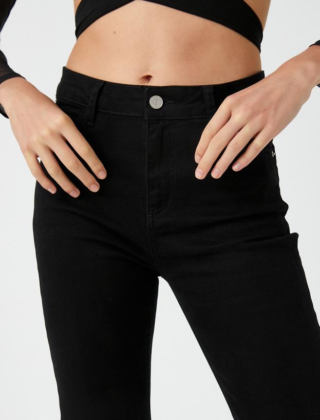   İspanyol Paça Kot Pantolon Dar Kesim Yüksek Bel- Victoria Jean