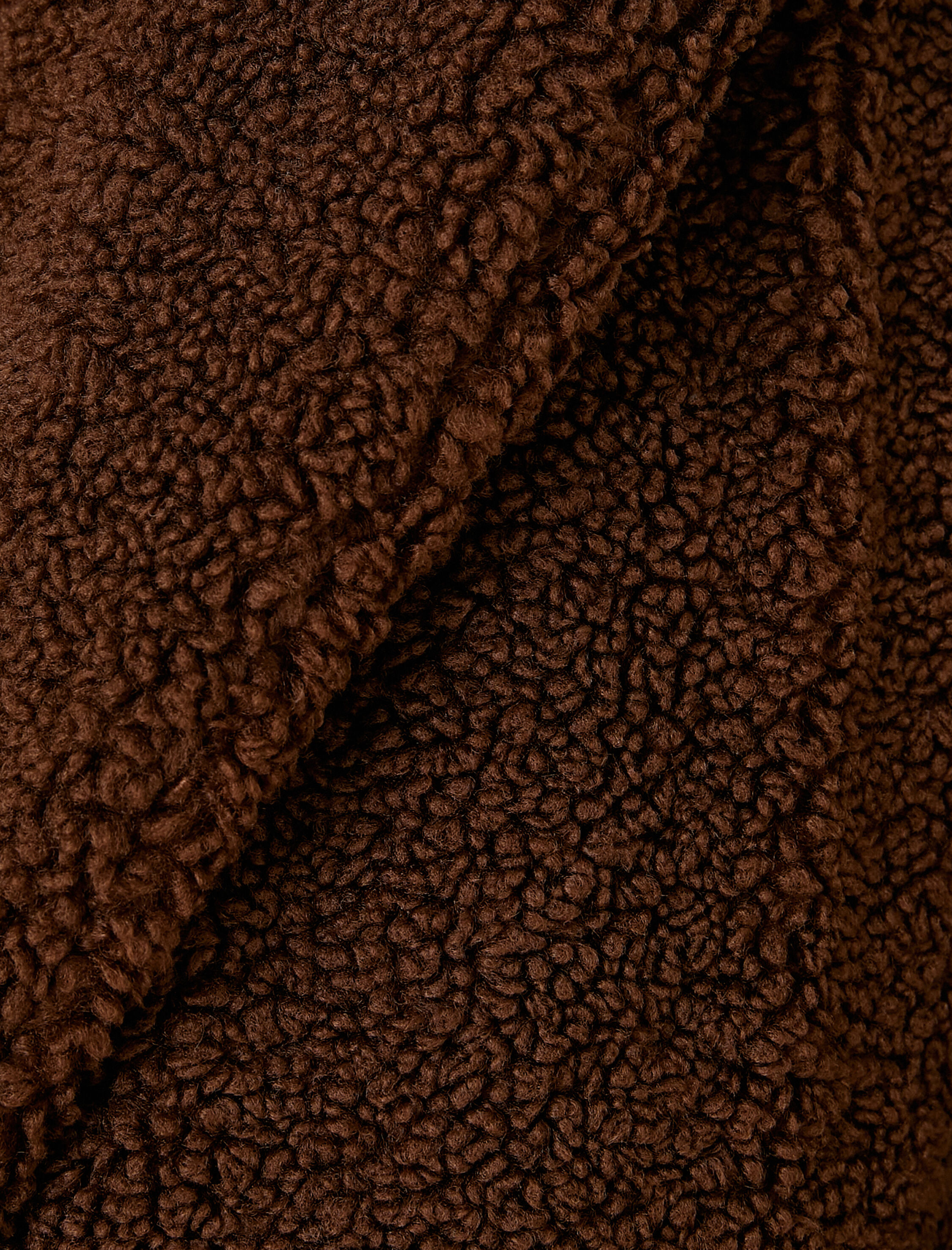   Uzun Peluş Oversize Kaban Tek Düğmeli Cepli