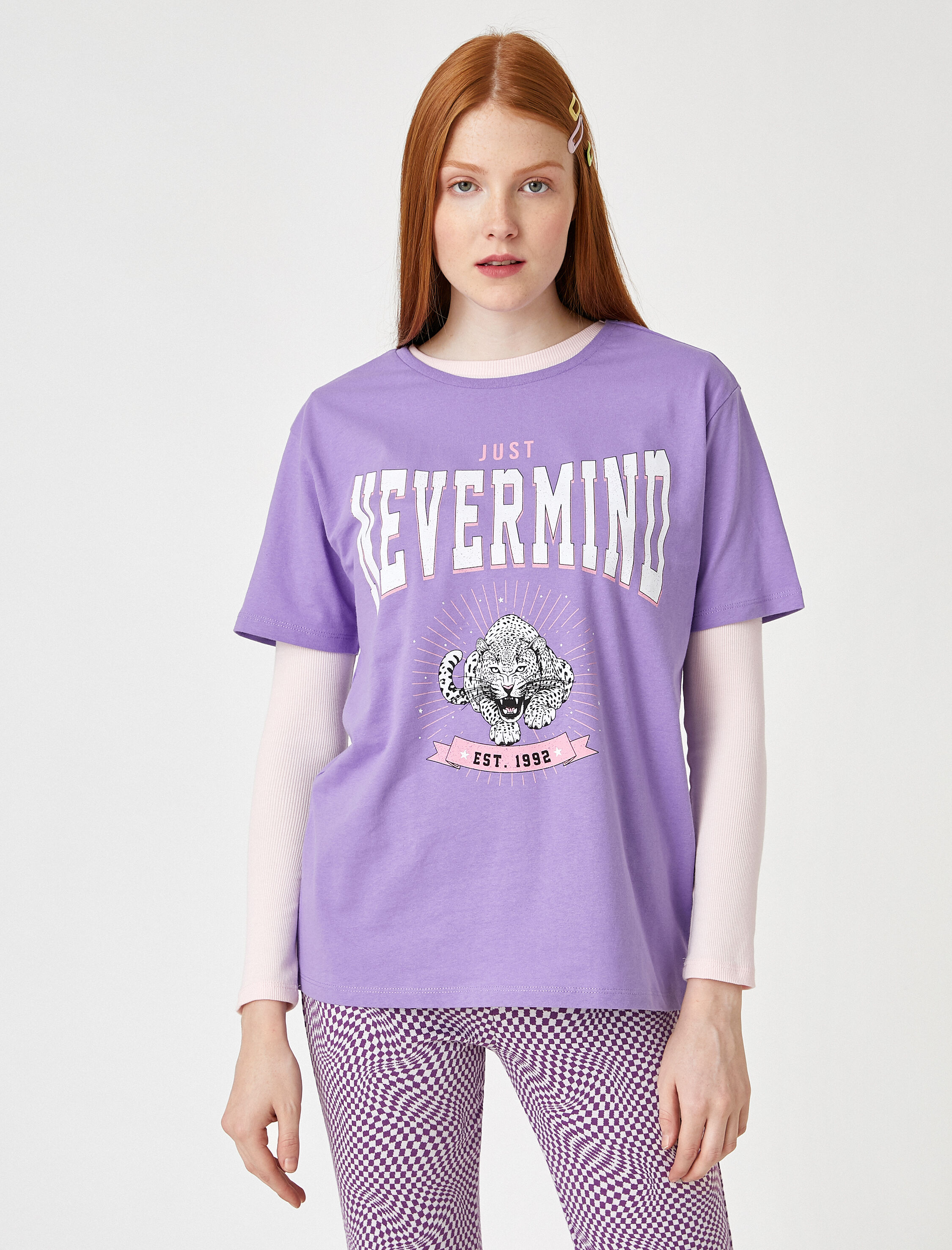   Baskılı Kısa Kollu Pamuklu Tişört