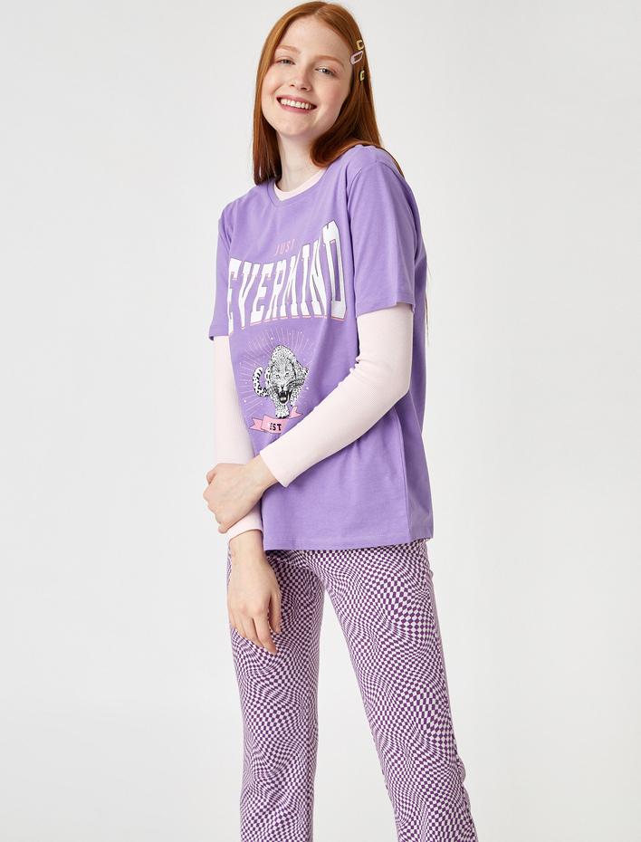  Baskılı Kısa Kollu Pamuklu Tişört