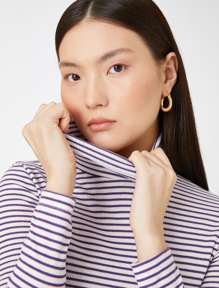  Boğazlı Tişört Uzun Kollu