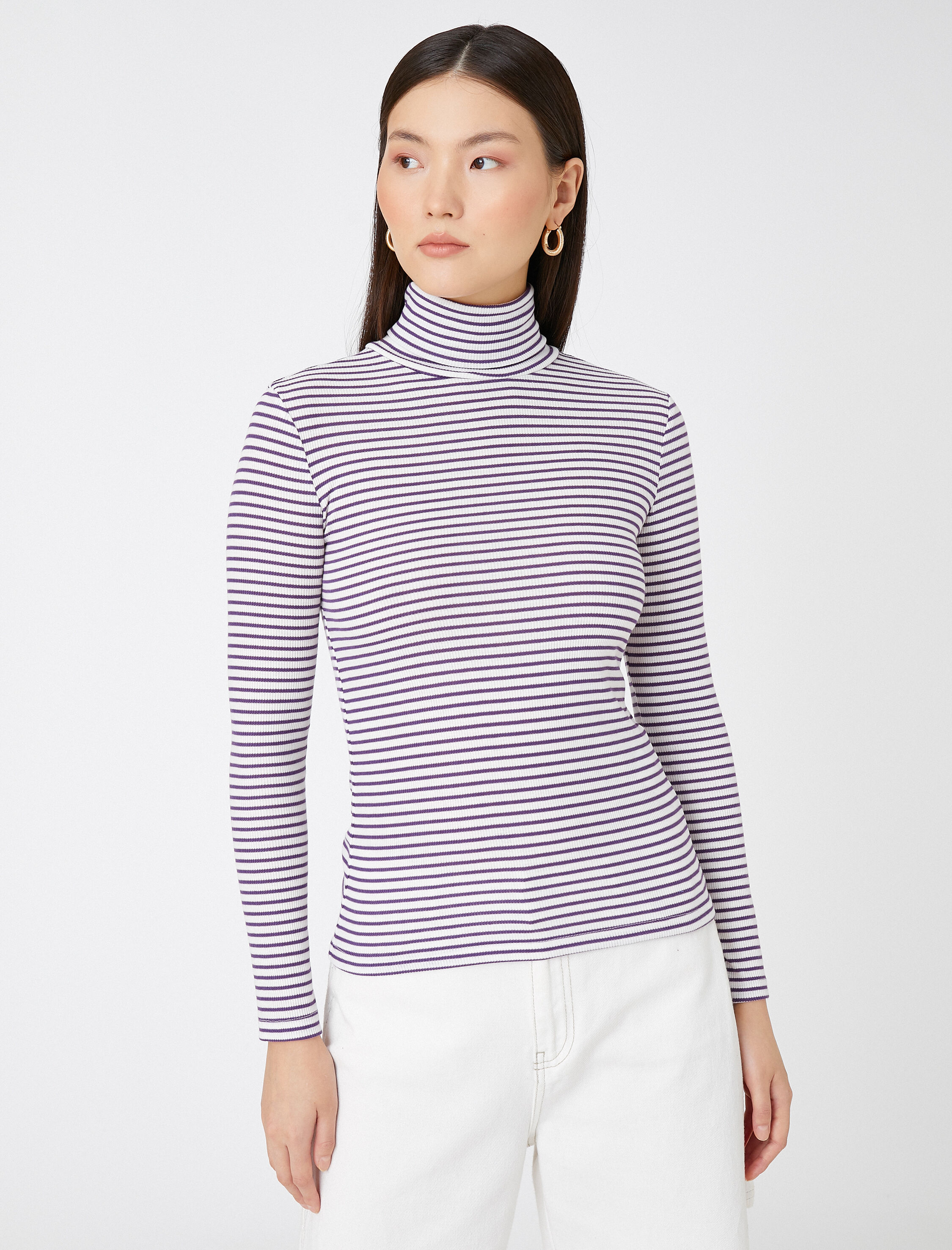   Boğazlı Tişört Uzun Kollu