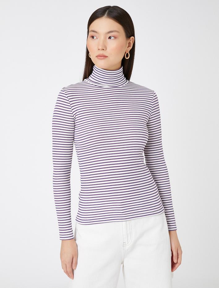  Boğazlı Tişört Uzun Kollu