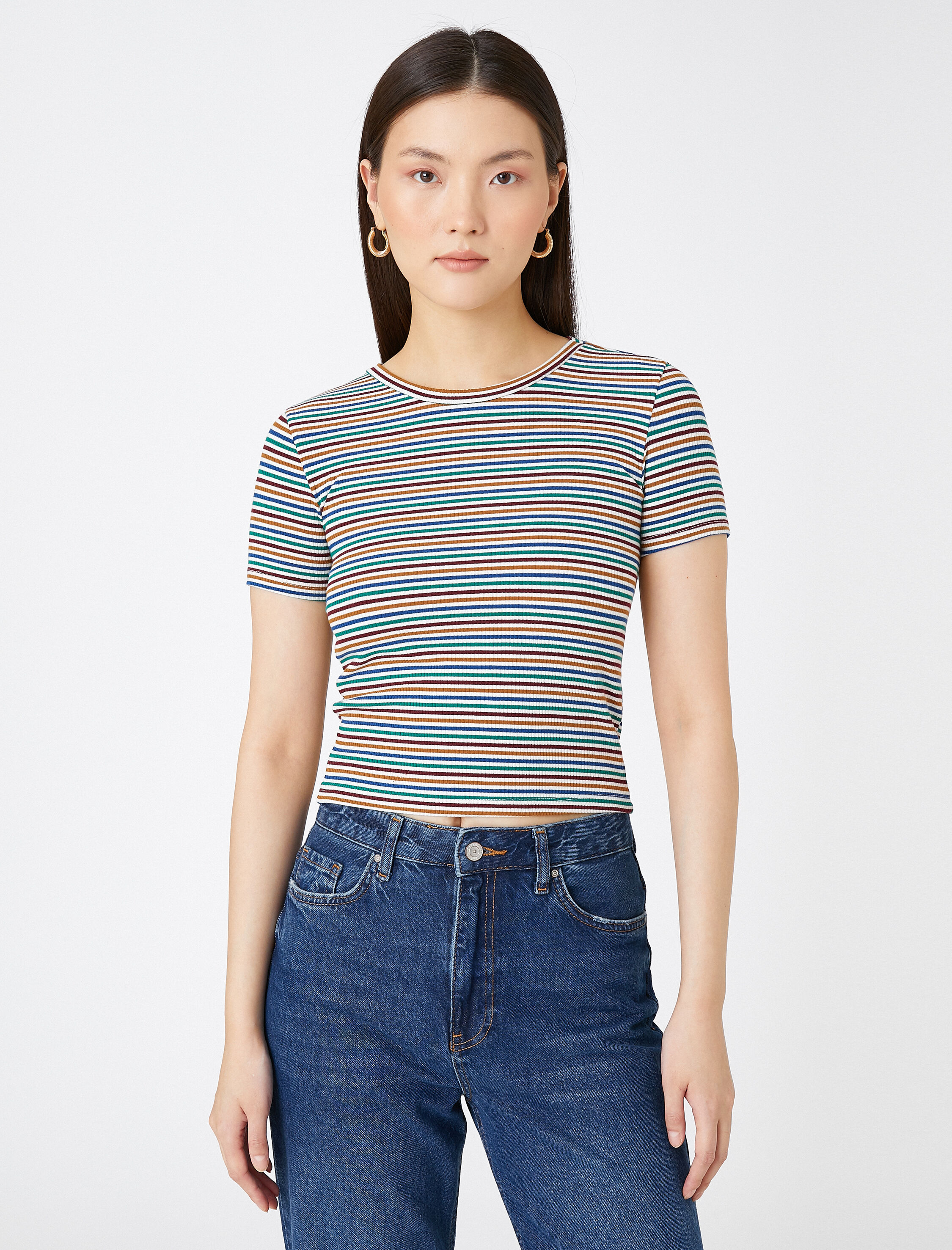   Crop Tişört Kısa Kollu