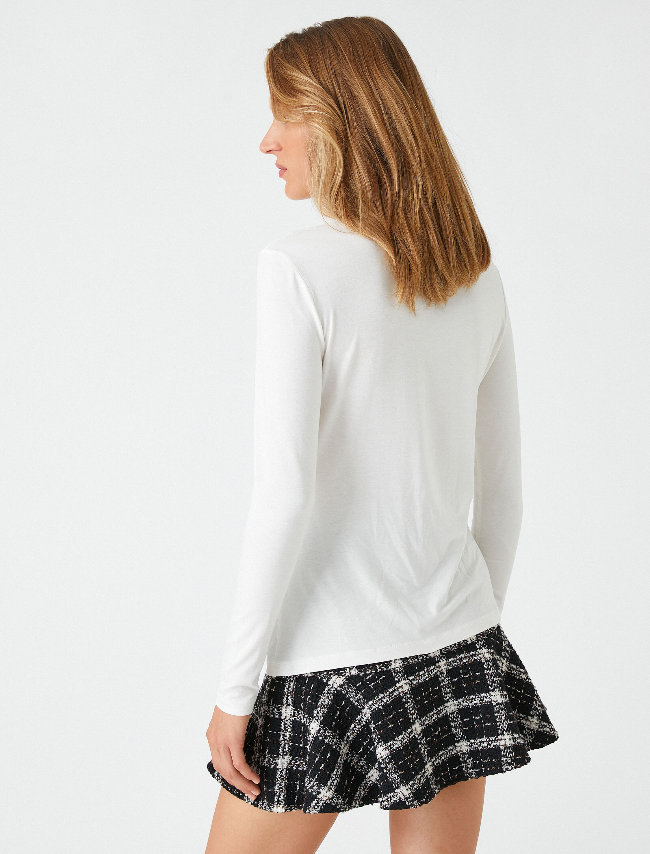   Boğazlı Tişört Uzun Kollu