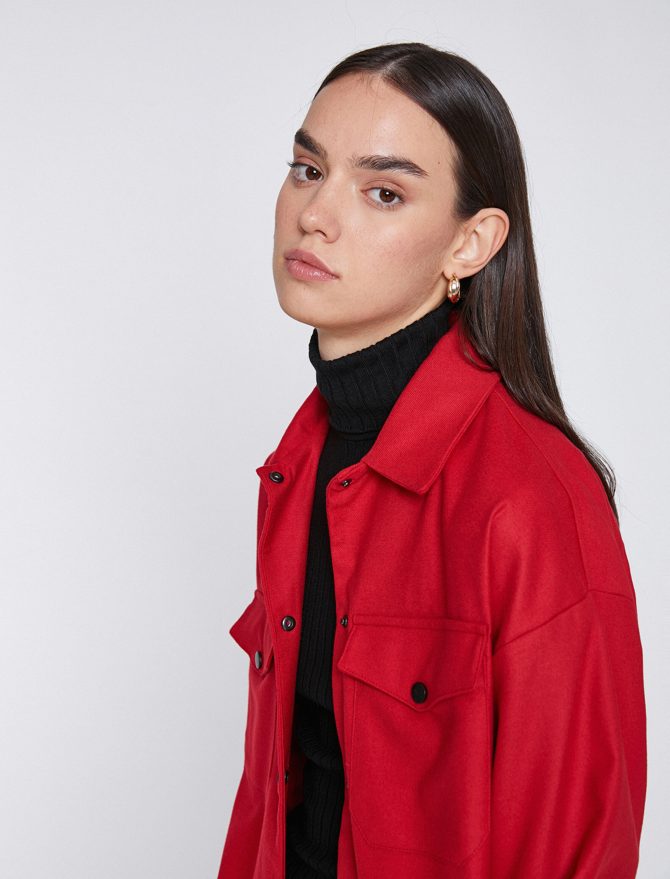   Uzun Kollu Gömlek Cepli Çıtçıtlı