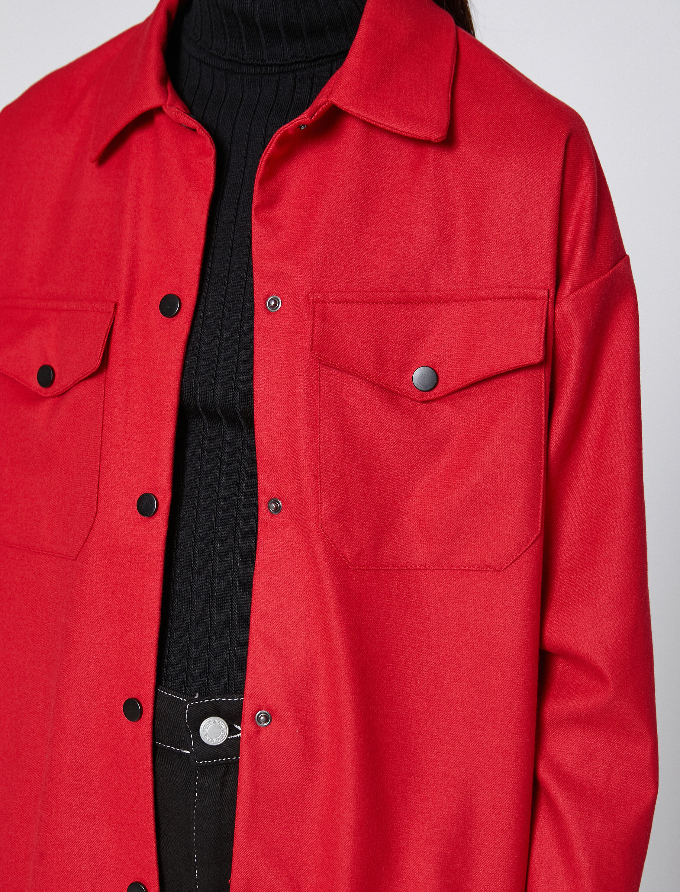   Uzun Kollu Gömlek Cepli Çıtçıtlı