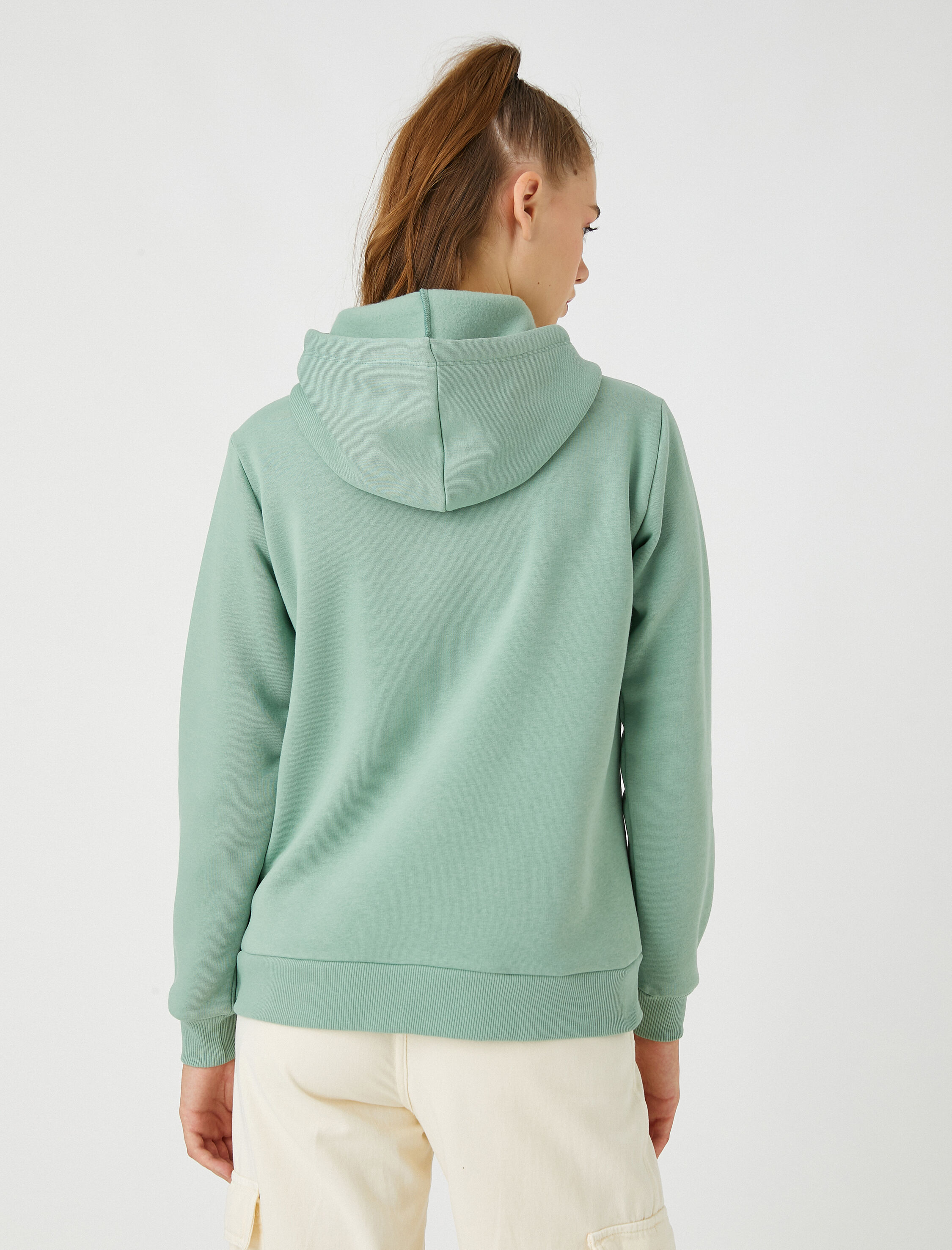   Baskılı Sweatshirt Kapüşonlu Kanguru Cepli İçi Polarlı