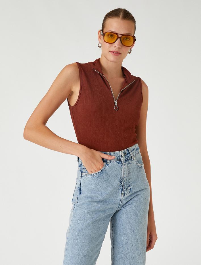  Yakası Fermuarlı Atlet