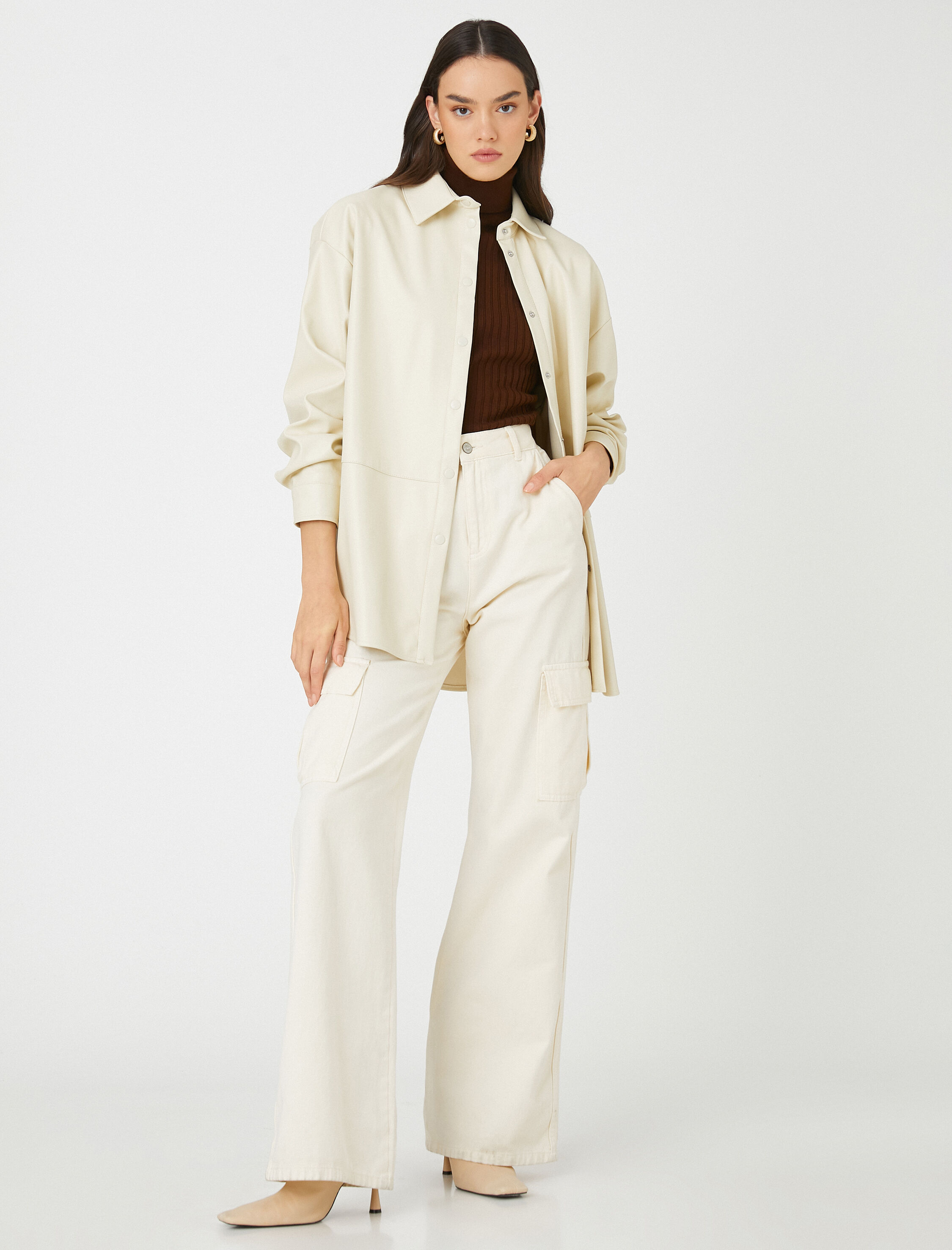   Oversize Suni Deri Shacket