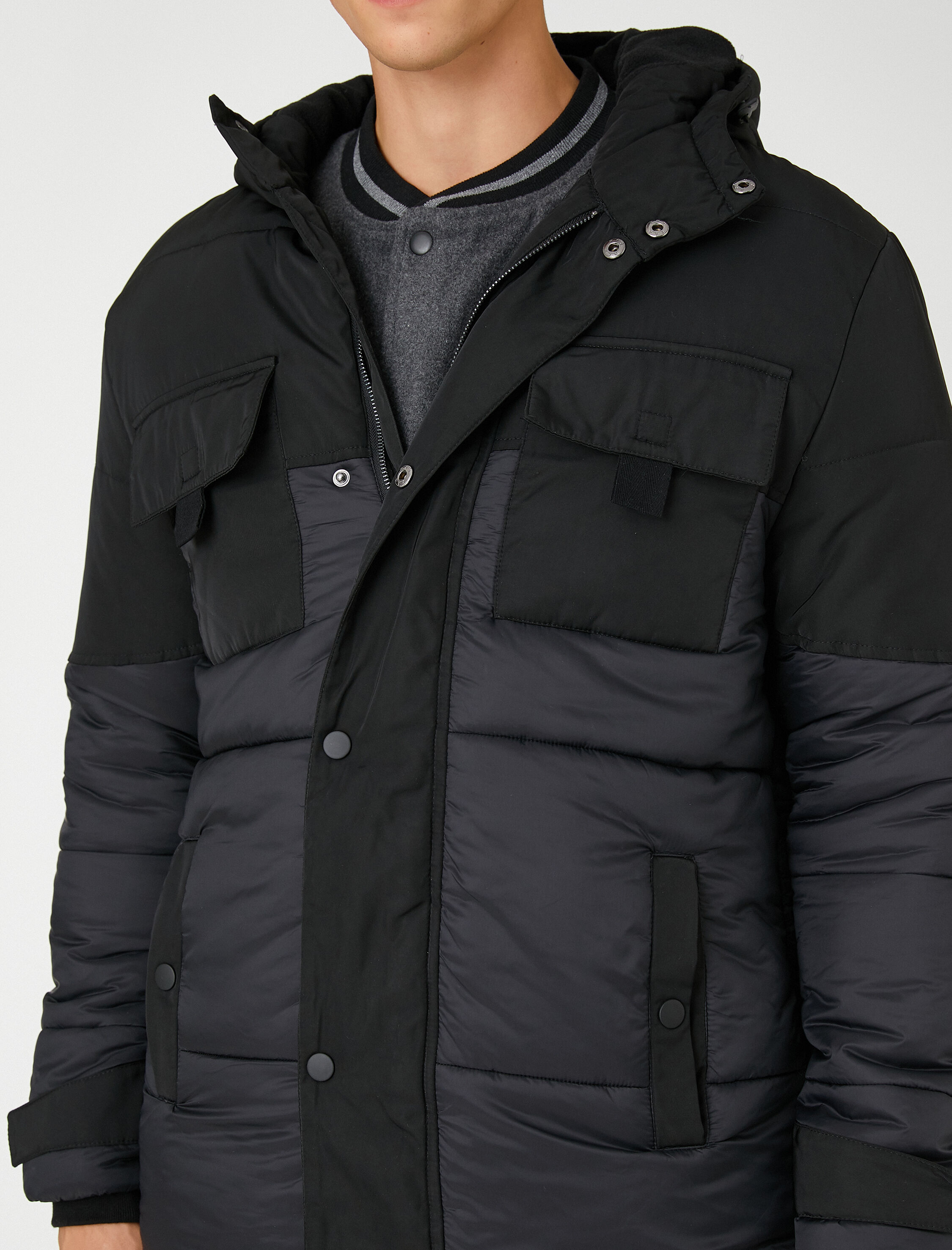 Anorak Şişme Mont Kapşonlu Cep Detaylı Su Geçirmez