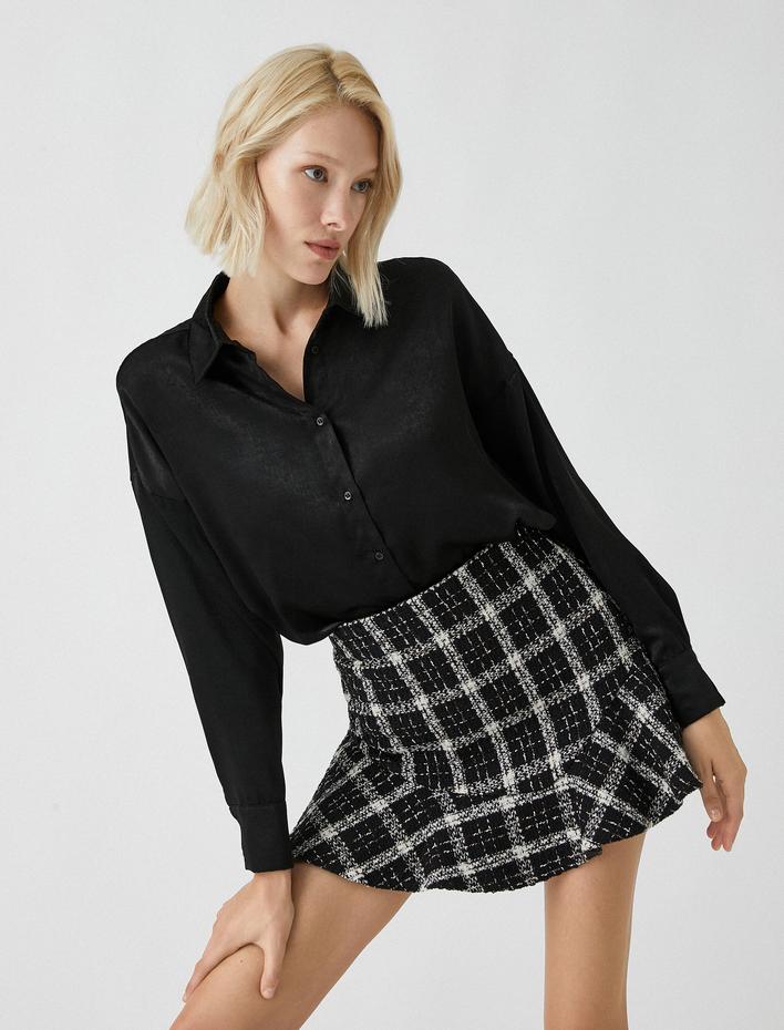  Saten Gömlek Uzun Kollu