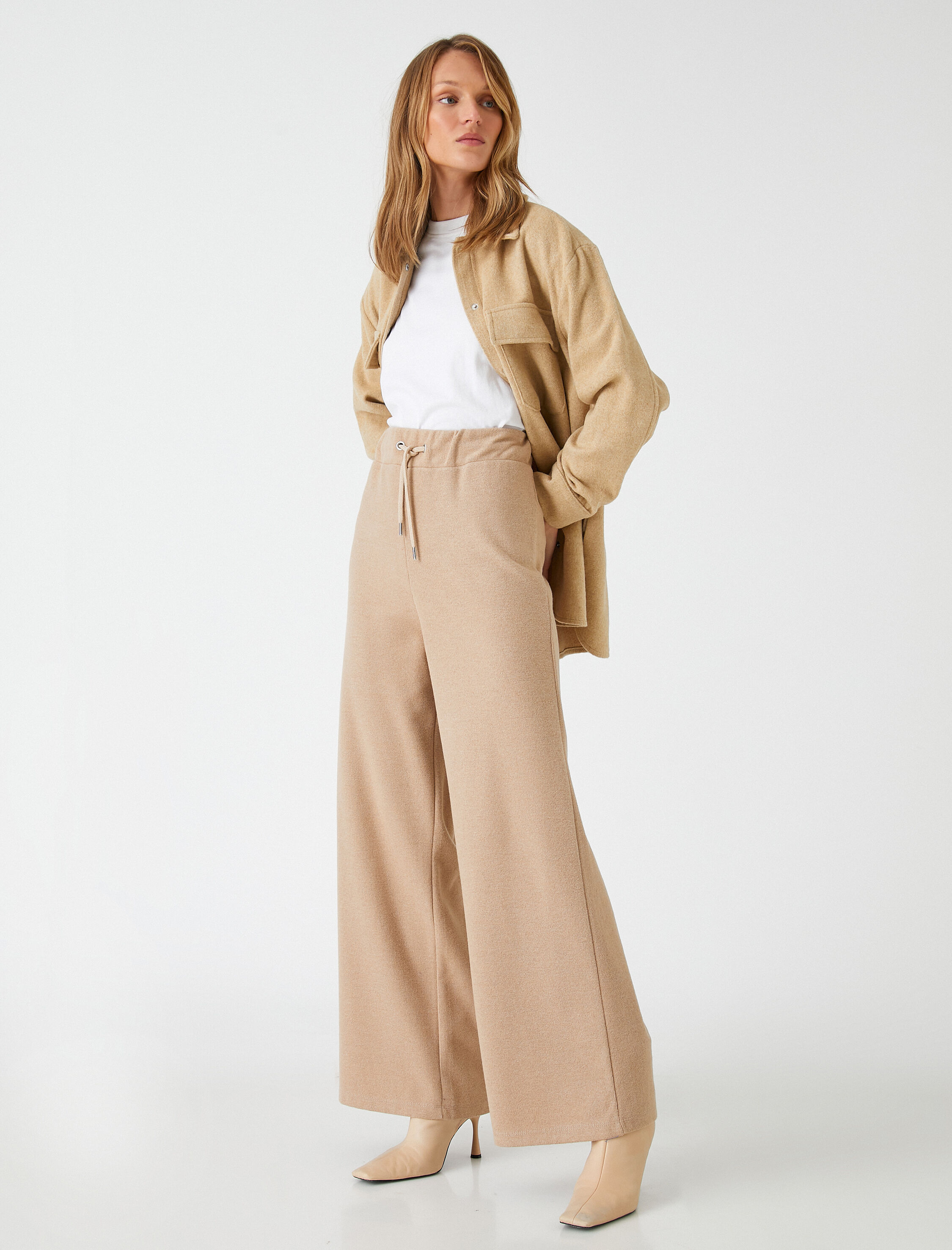   Bol Paça Pantolon Beli Bağlamalı