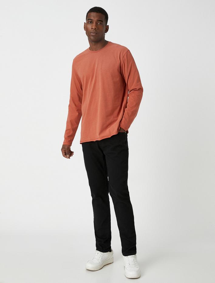  Uzun Kollu Tişört Bisiklet Yaka