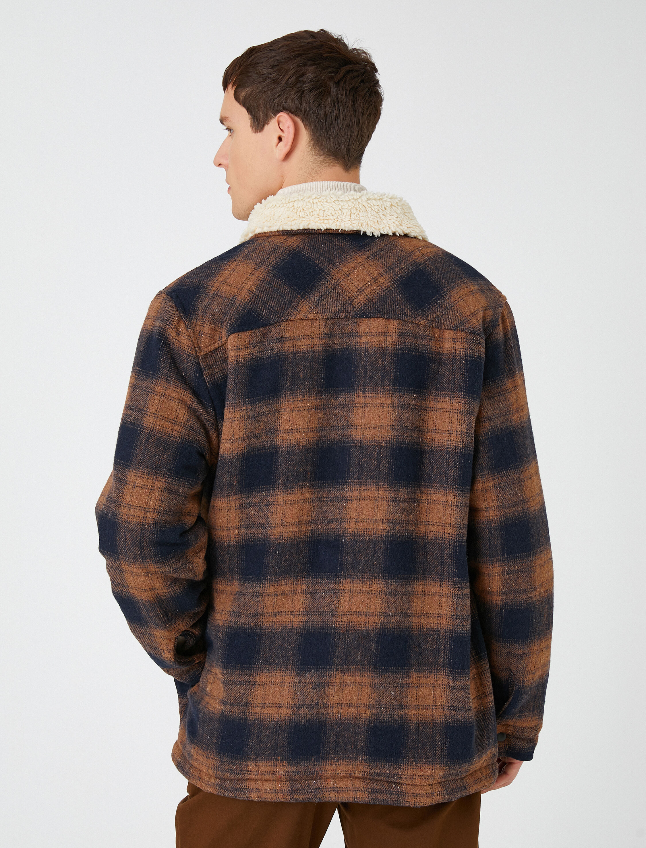   Oduncu Gömlek Ceket Yaka Detaylı Cepli Çıtçıtlı