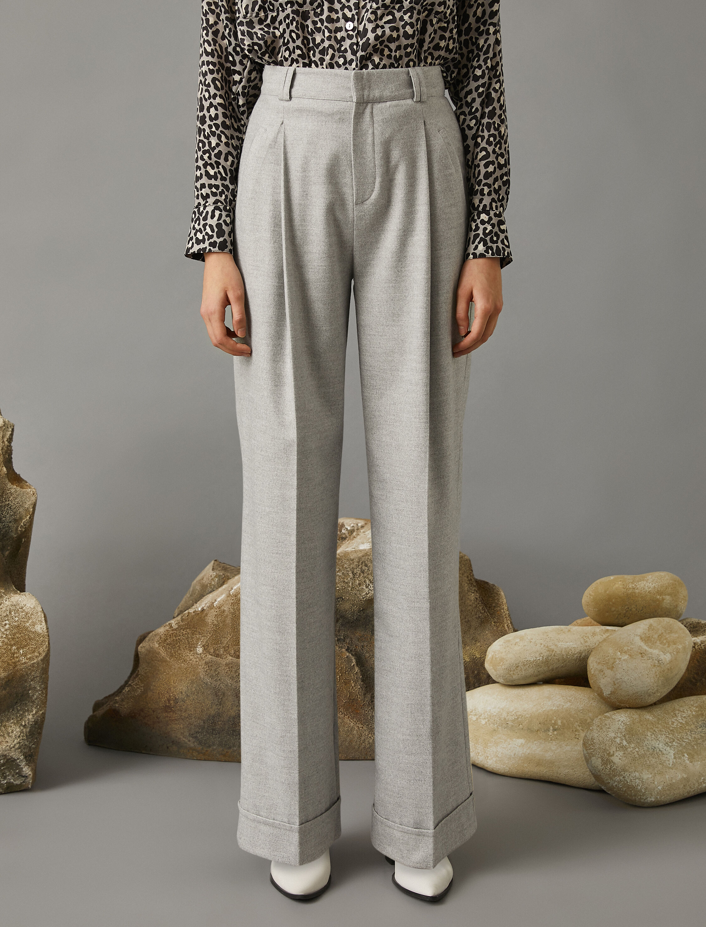   Geniş Paça Pileli Pantolon