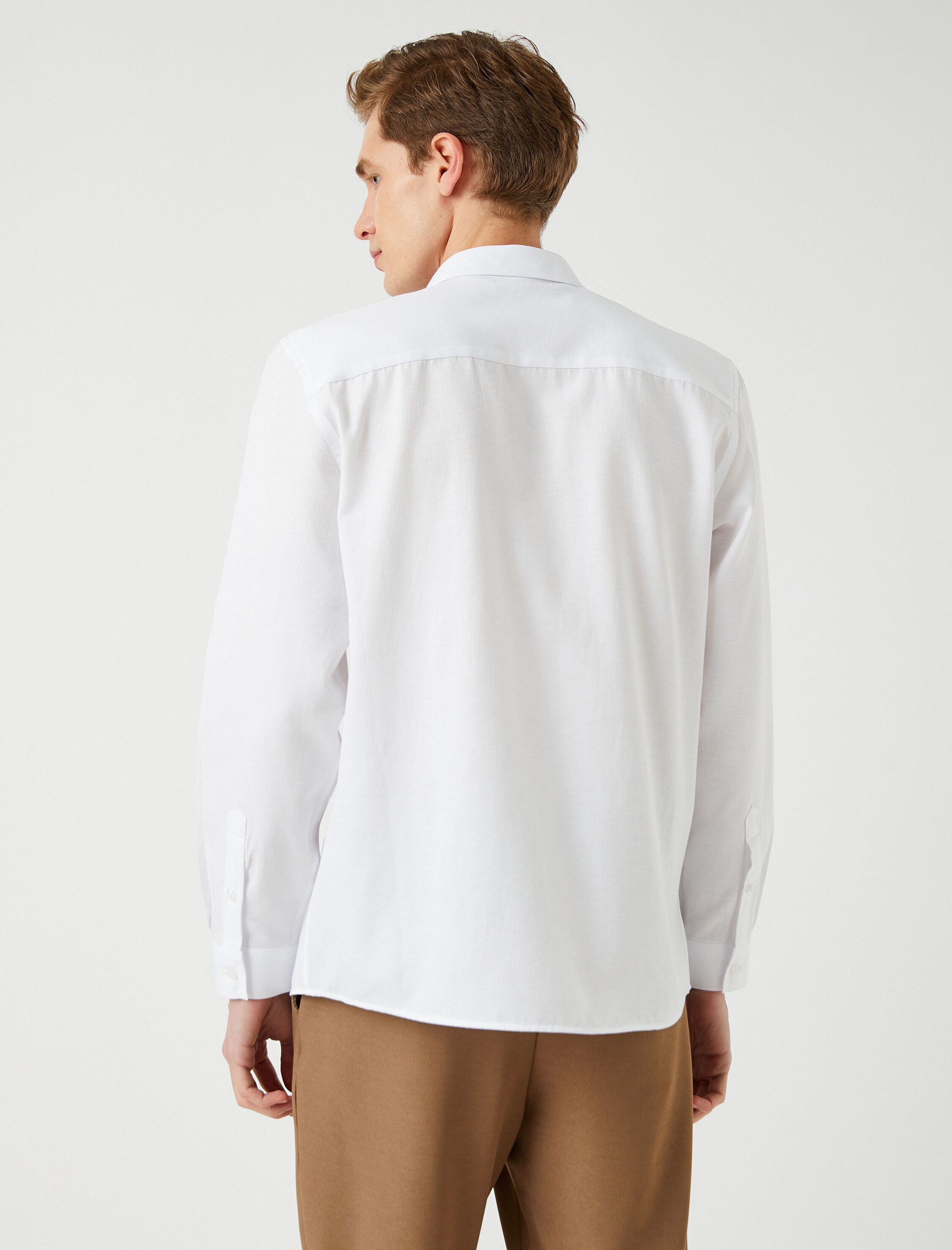 Spor Gömlek Çizgili Slim Fit Non Iron