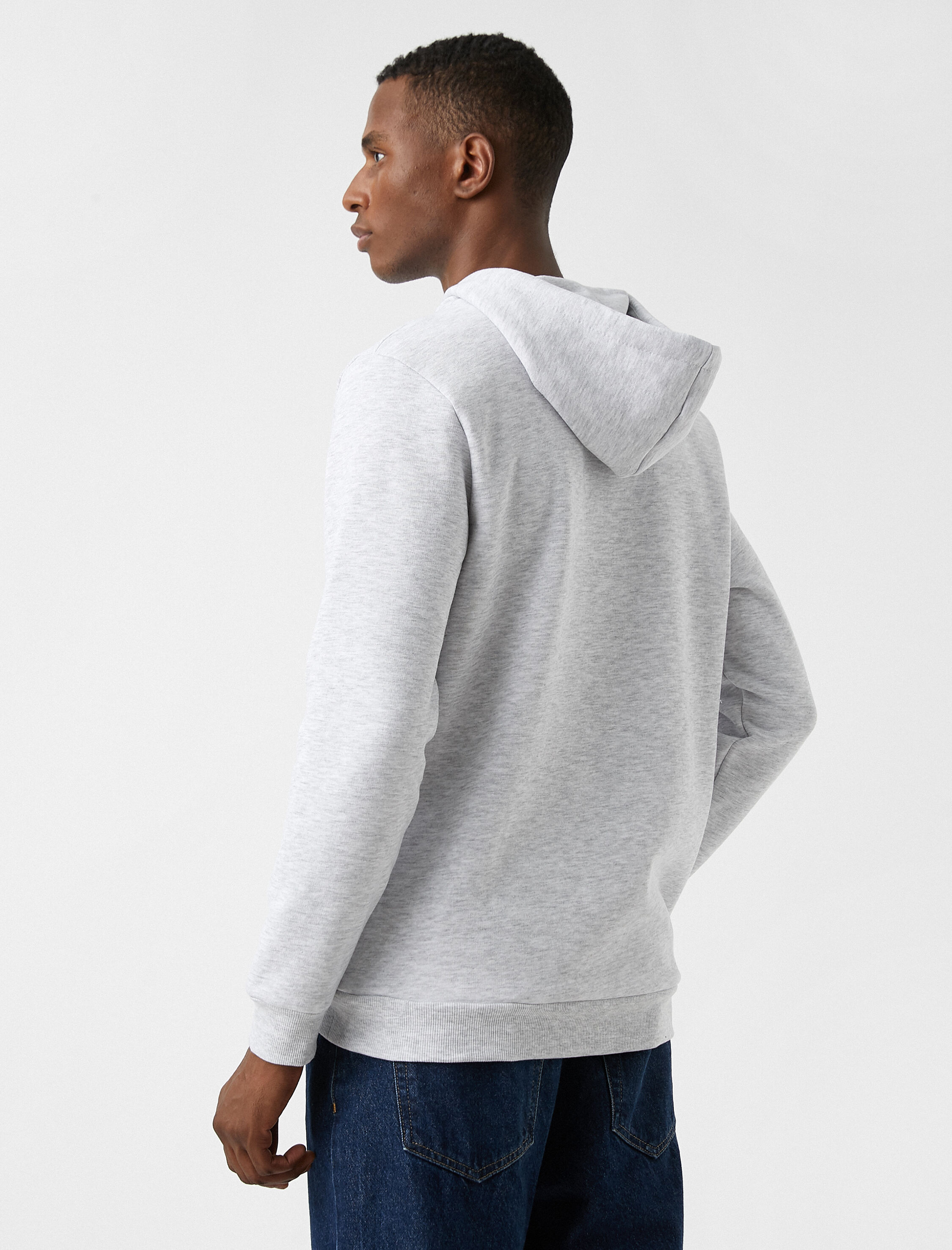   Baskılı Kapşonlu Sweatshirt Şardonlu