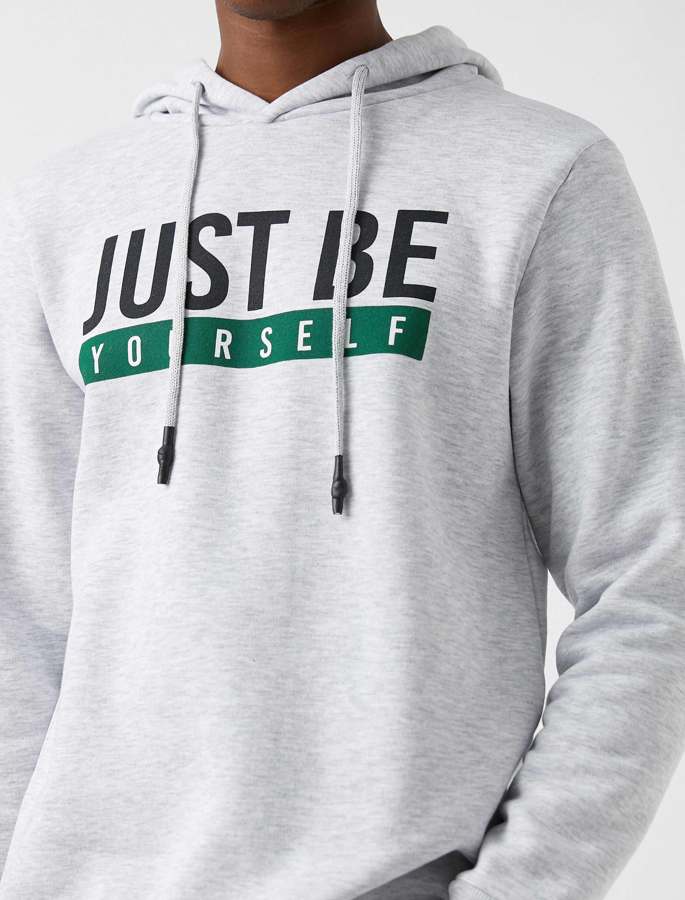   Baskılı Kapşonlu Sweatshirt Şardonlu