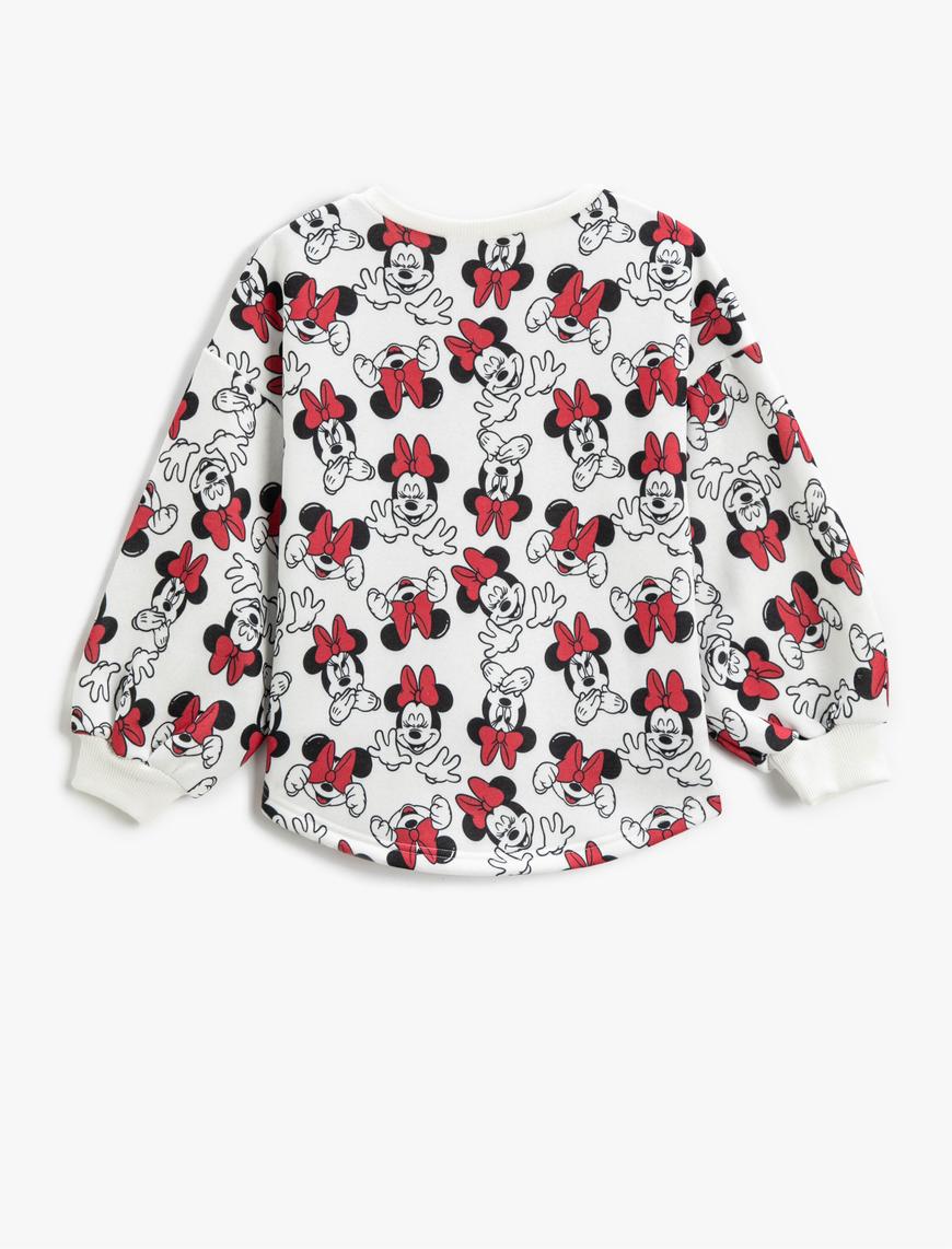  Kız Çocuk Minnie Mouse Oversize Sweatshirt Lisanslı