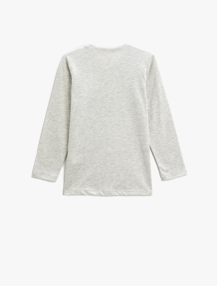 Erkek Çocuk Uzun Kollu Tişört Baskılı Bisiklet Yaka