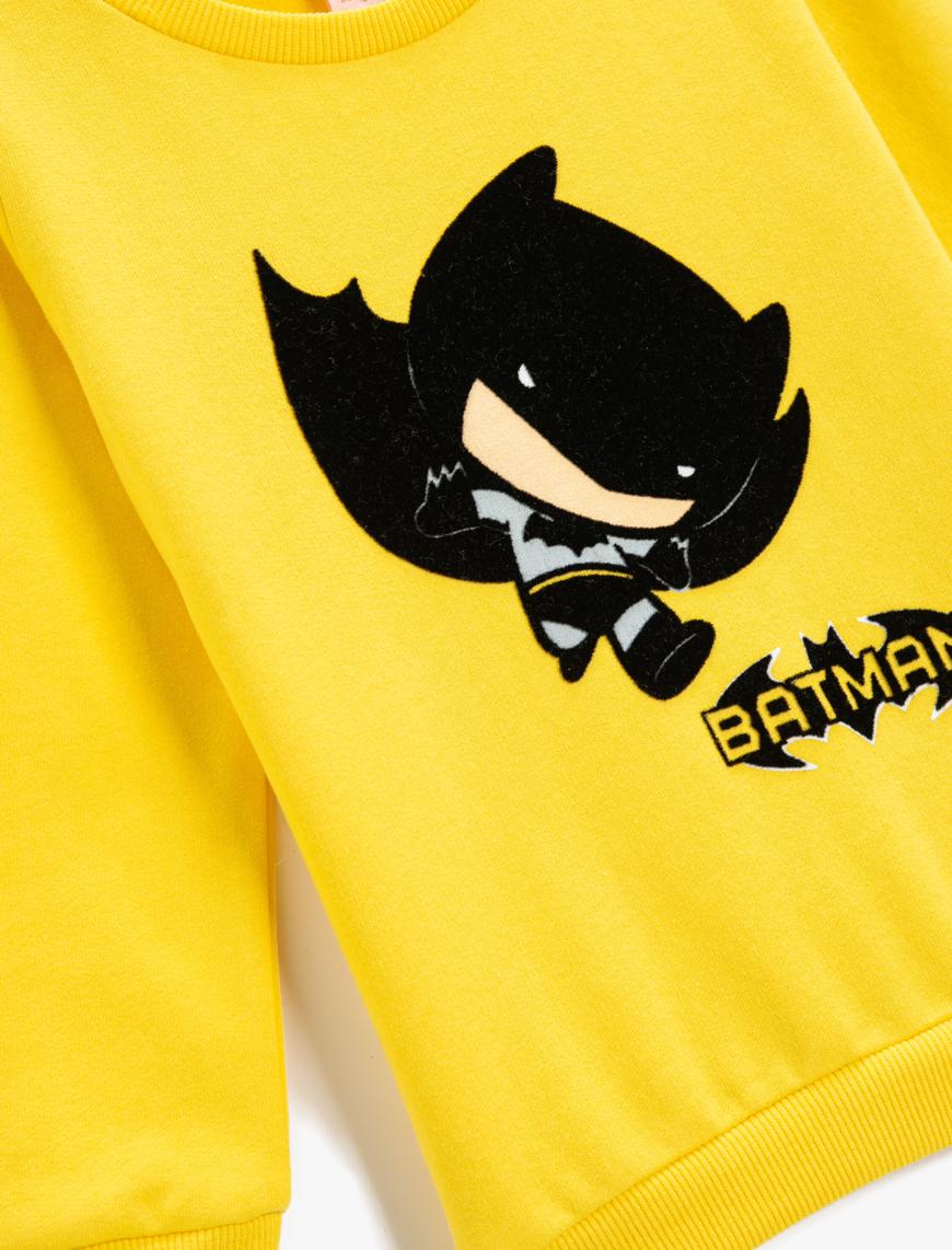 Erkek Bebek Batman Baskılı Sweatshirt Lisanslı Uzun Kollu Pamuklu