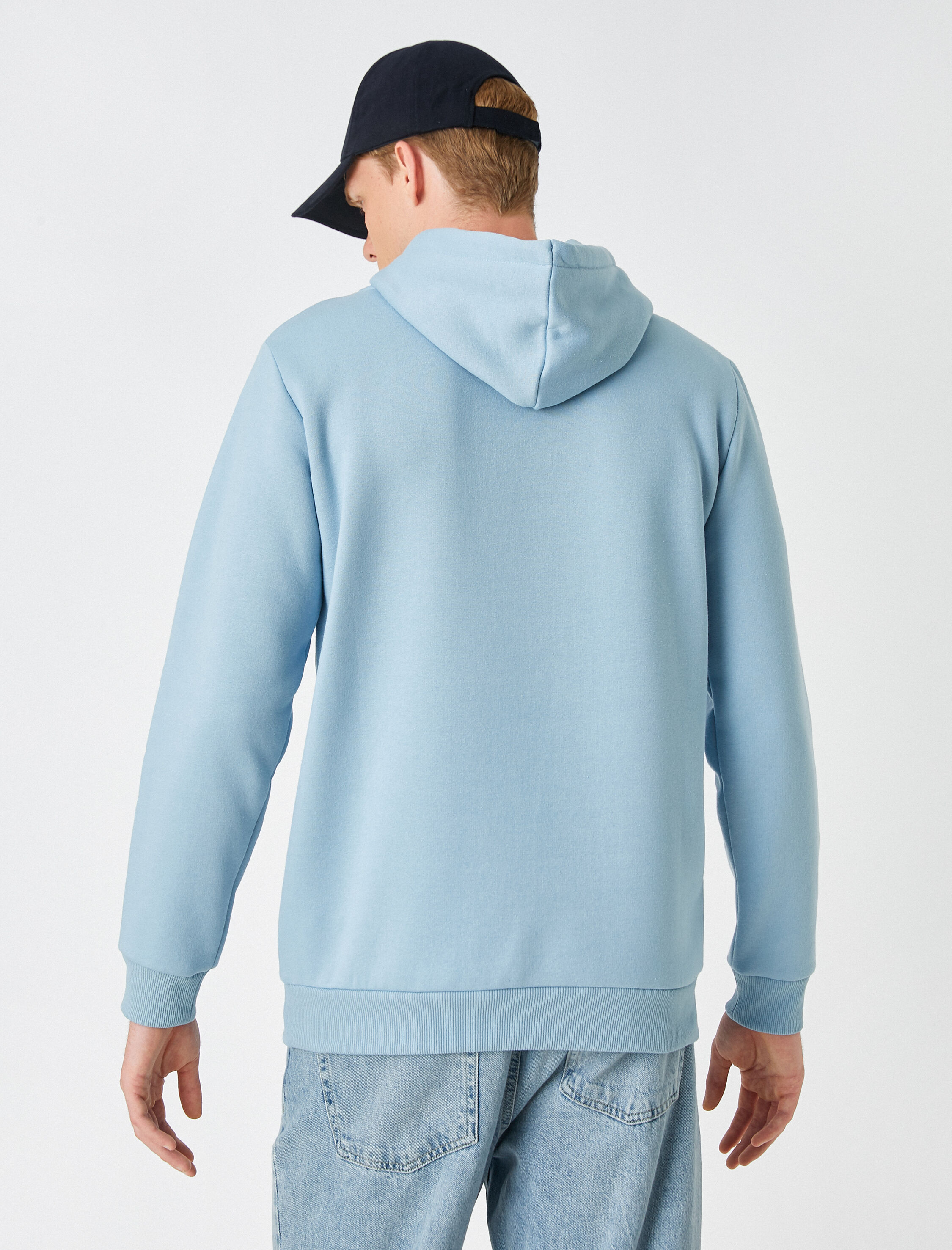   Basic Kapşonlu Sweatshirt Şardonlu