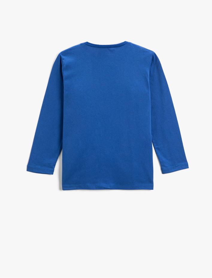 Erkek Çocuk Uzun Kollu Tişört Baskılı Bisiklet Yaka Pamuklu