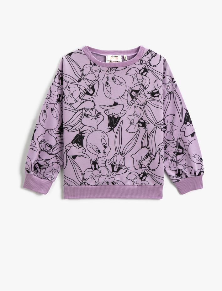 Kız Çocuk Looney Tunes Baskılı Lisanslı Sweatshirt