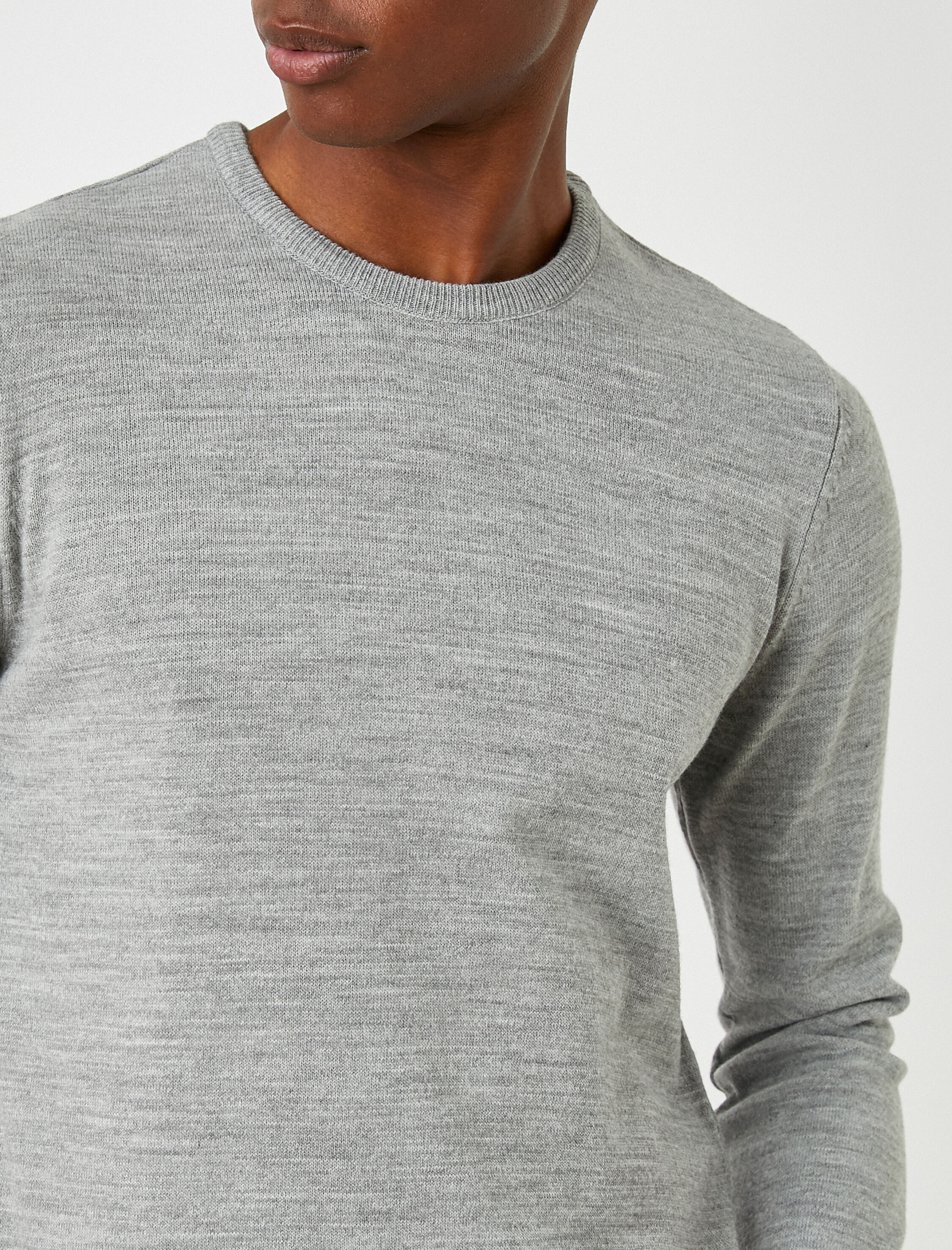   Basic Triko Kazak Bisiklet Yaka Dar Kesim Uzun Kollu