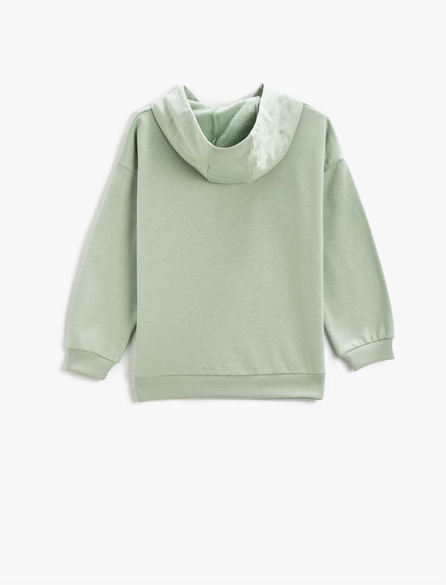  Kız Çocuk Baskılı Kapüşonlu Sweatshirt