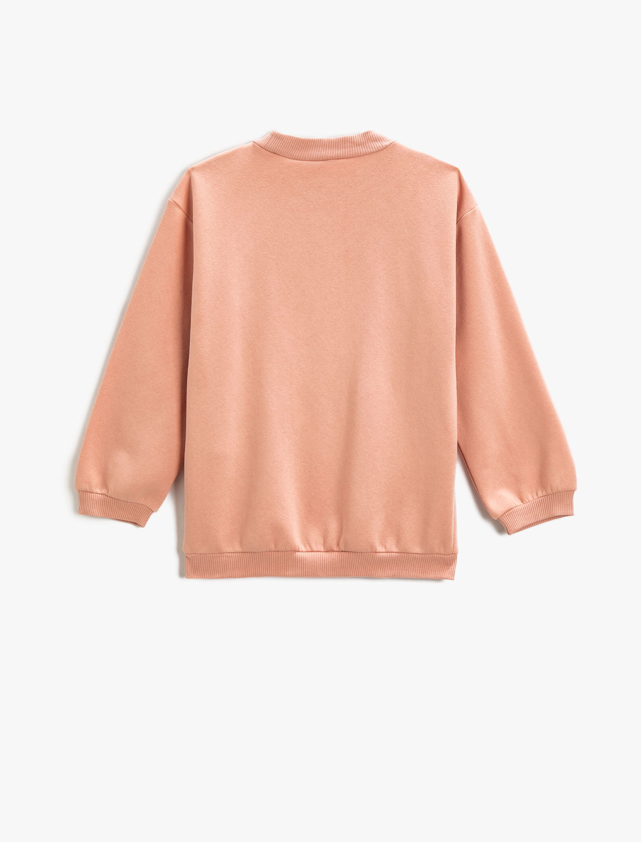  Kız Çocuk Oversize Sweatshirt Baskılı Bisiklet Yaka Uzun Kollu