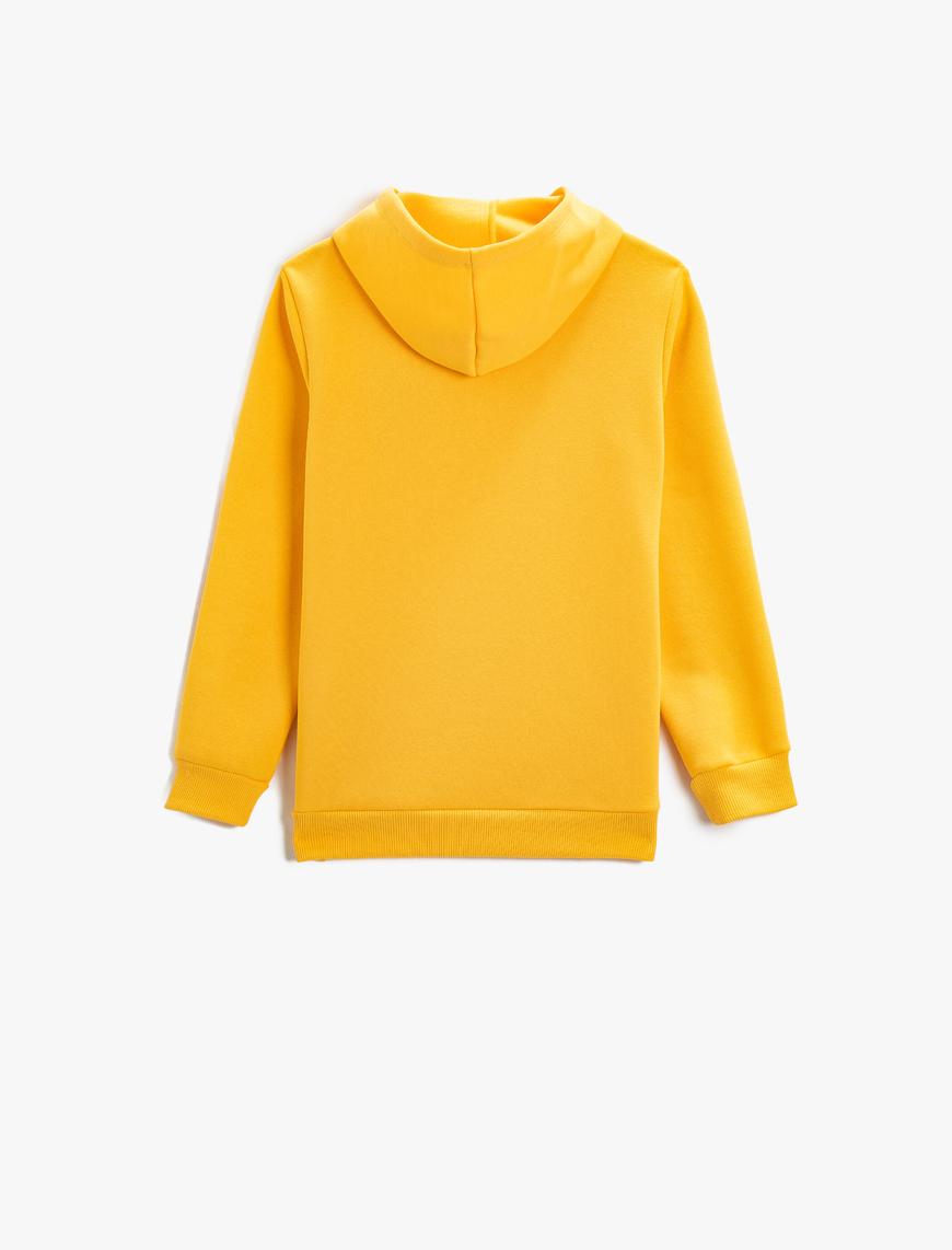  Erkek Çocuk Basic Kapüşonlu Sweatshirt Baskı Detaylı