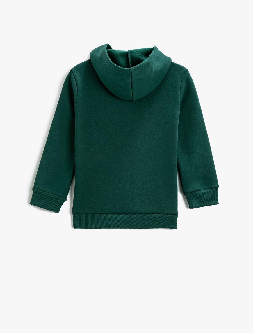  Erkek Çocuk Basic Kapüşonlu Sweatshirt Baskı Detaylı